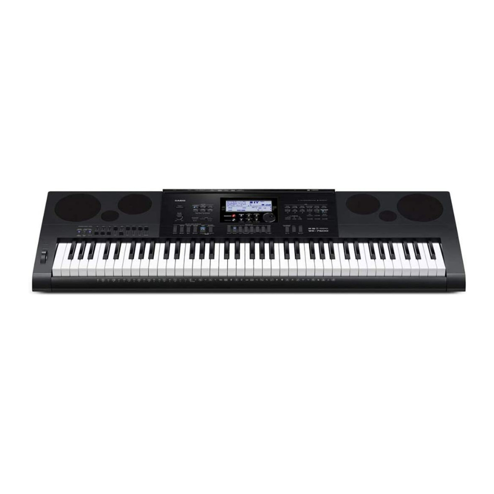 76-Key Workstation Keyboard with Power Supply, and 64 Notes of Polyphony in Black - Casio WK-7600