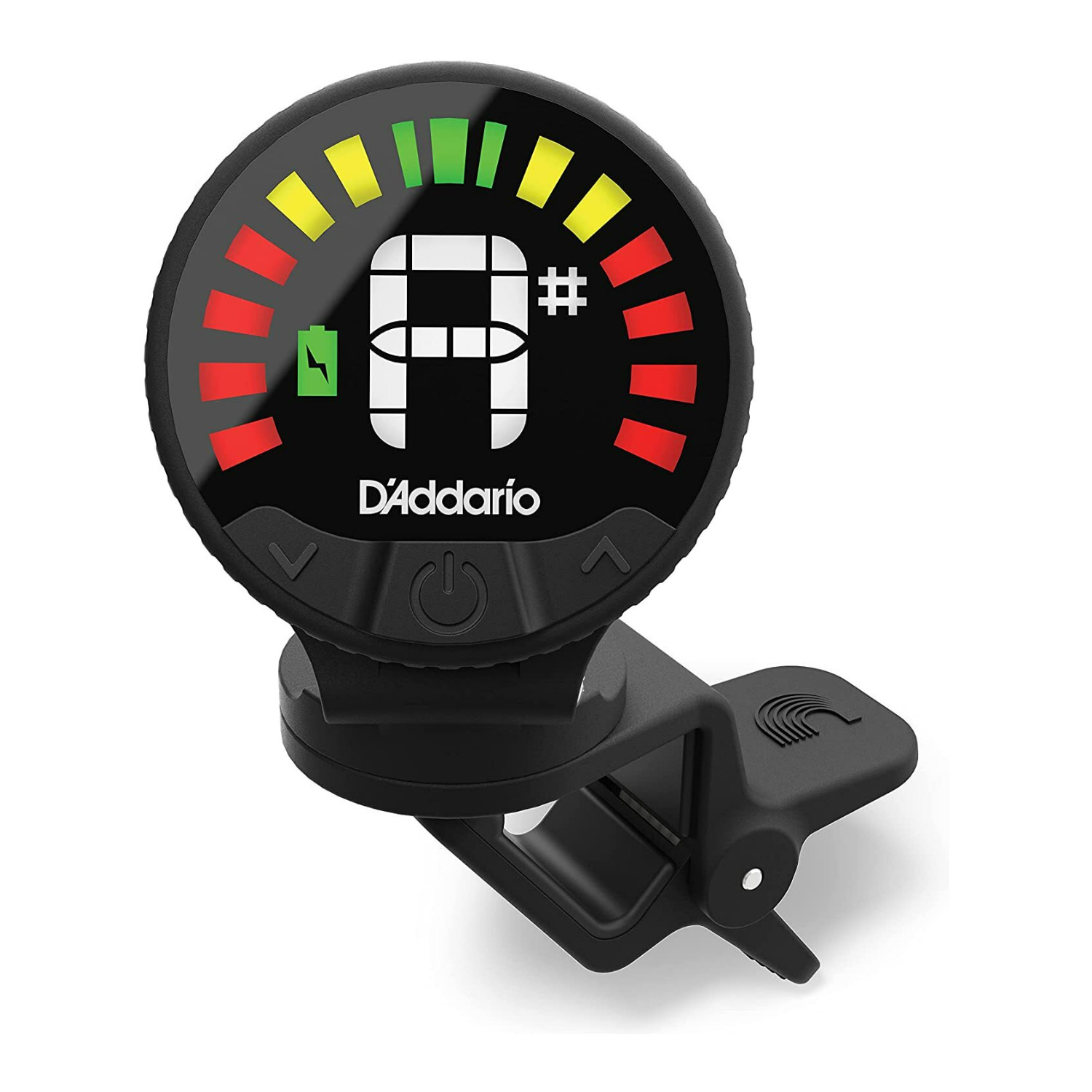 Nexxus 360 Rechargeable Clip-On Guitar Headstock Tuner with USB Cable in Black - D'Addario PW-CT-26