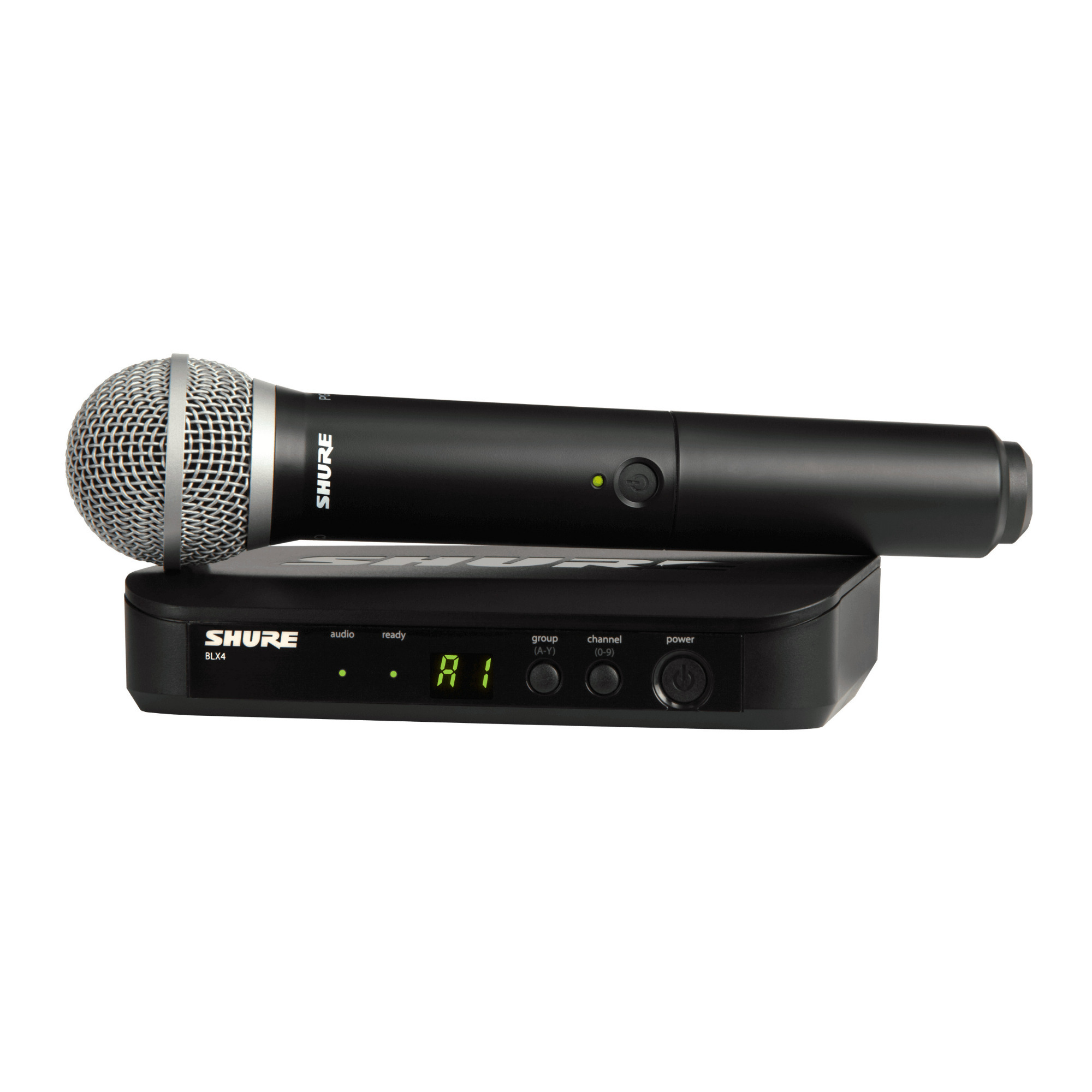Shure BLX24/PG58 Wireless Vocal System with PG58 Microphone, H11 Frequency Band and Microphone Clip in Black -  BLX24/PG58-H11