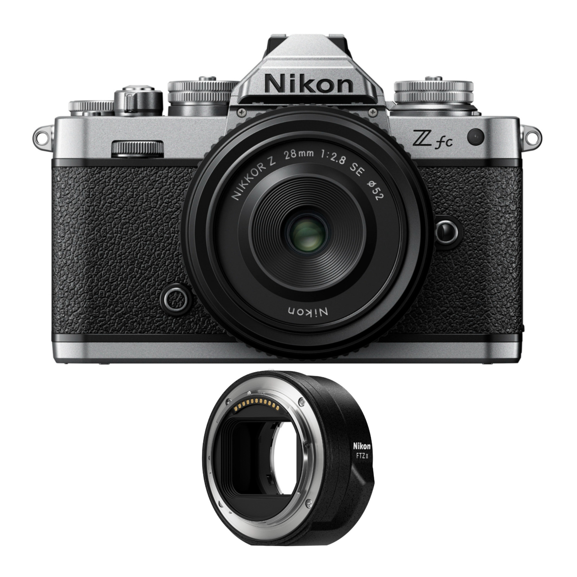Nikon Zfc Mirrorless Camera with 28mm Camera Lens and FTZ II Mount Adapter in Black