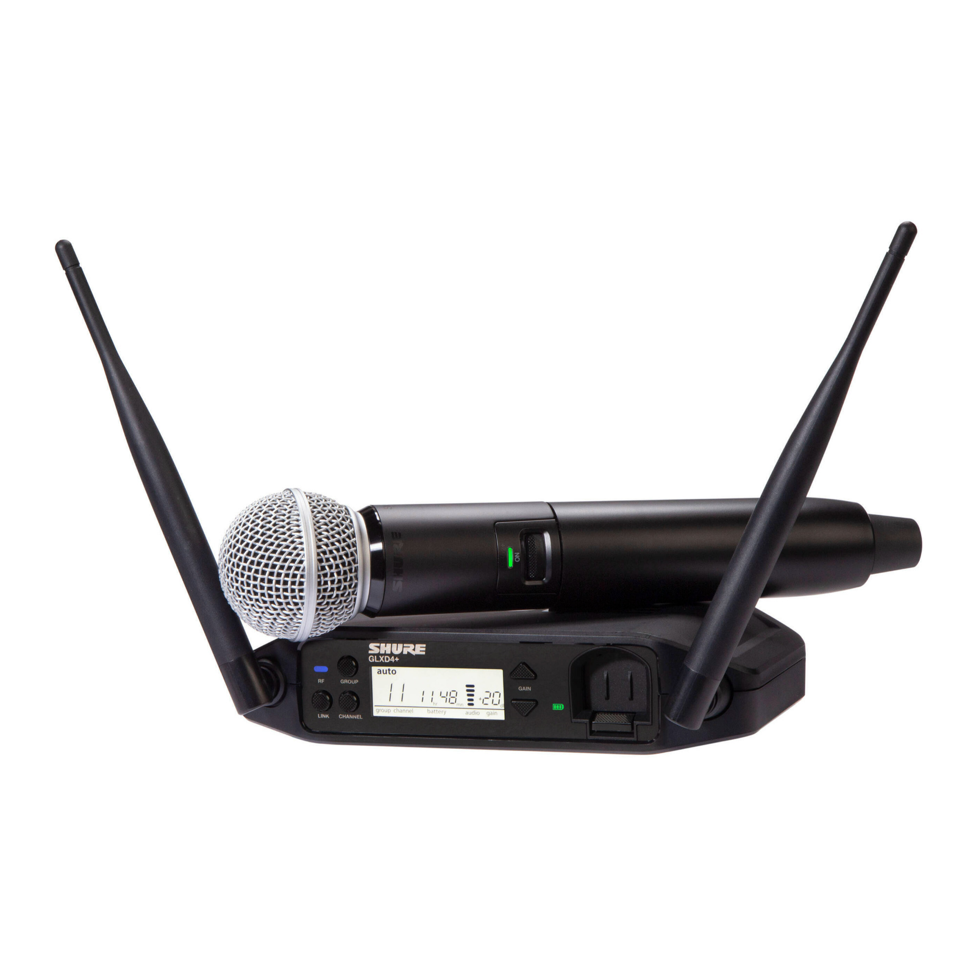 Shure GLXD24+/SM58 Z3 Frequency Band Digital Wireless Handheld System with SM58 Vocal Microphone in Black -  GLXD24+/SM58-Z3
