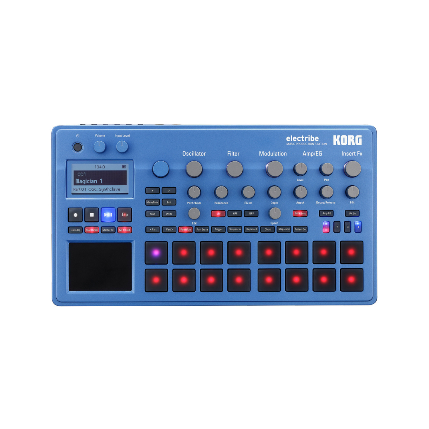 Korg Electribe Music Production Station with 16 Trigger Pads and X/Y Touch Pad (Metallic Blue) -  ELECTRIBE2BL