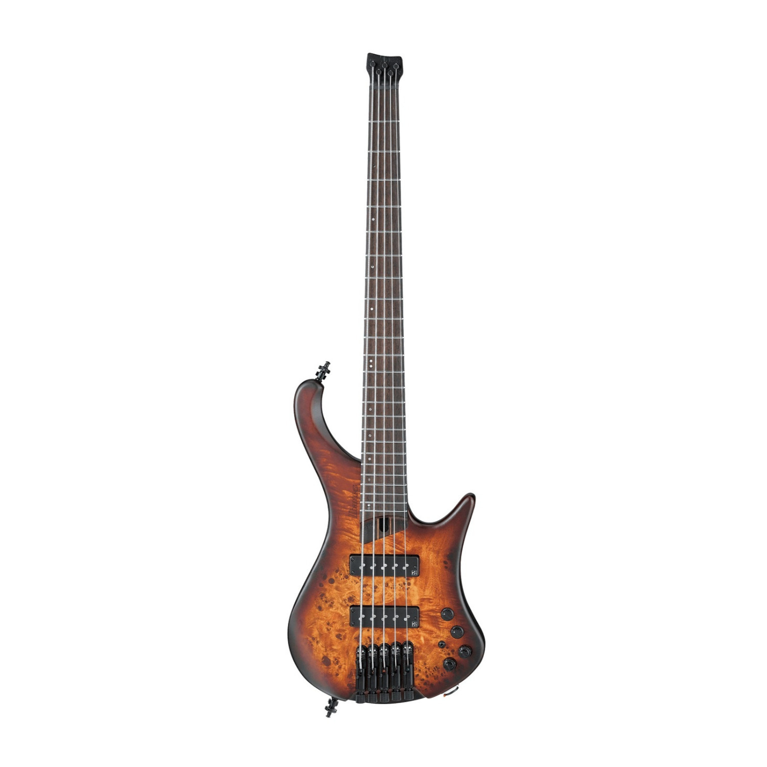 Ibanez Ergonomic Headless 5-String Electric Bass Guitar (Right-Hand, Dragon Eye Burst Flat) in Brown/Gold -  EHB1505DEF