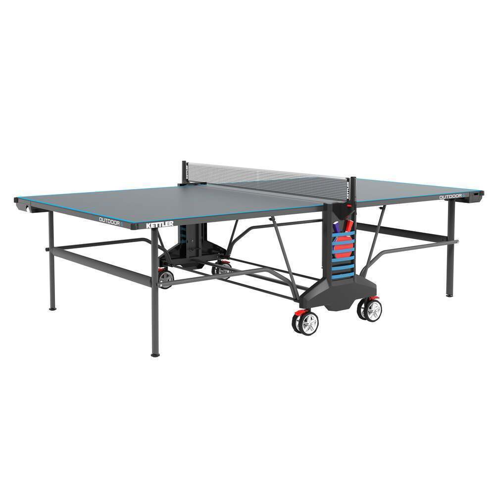 Kettler Outdoor 6 Table Tennis 4-Player Bundle with Dual Locking System and True Play Back Position -  7177-790