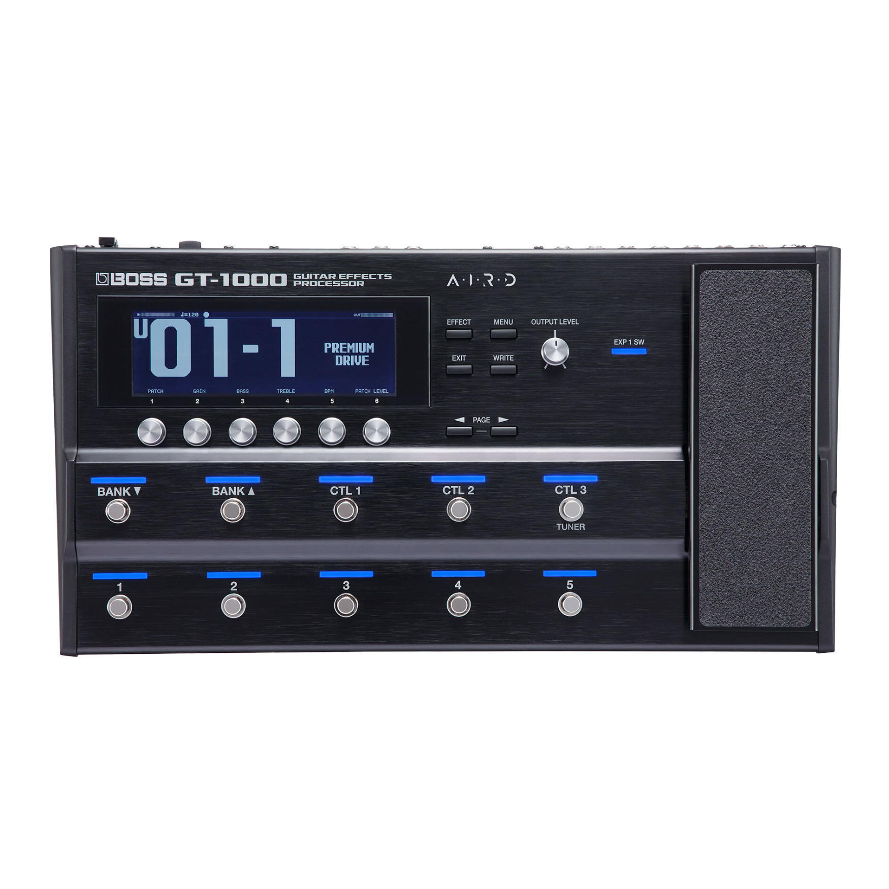 Guitar Multi-Effects Processor with Highly Musical Guitar Amplifiers in Black - Boss GT-1000