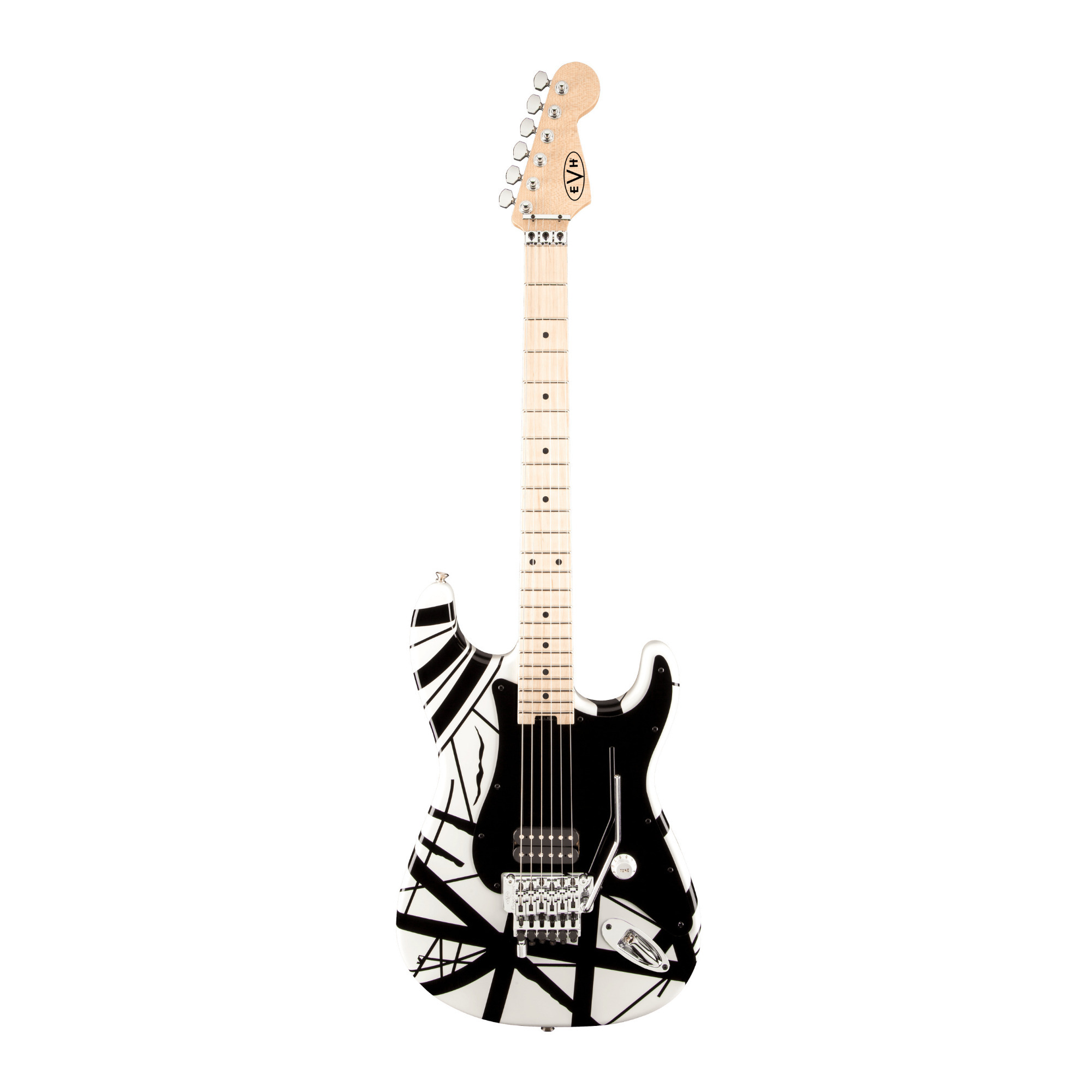 EVH Striped Series 6-String Electric Guitar (Right-Handed, White with Black Stripes) -  5107902576