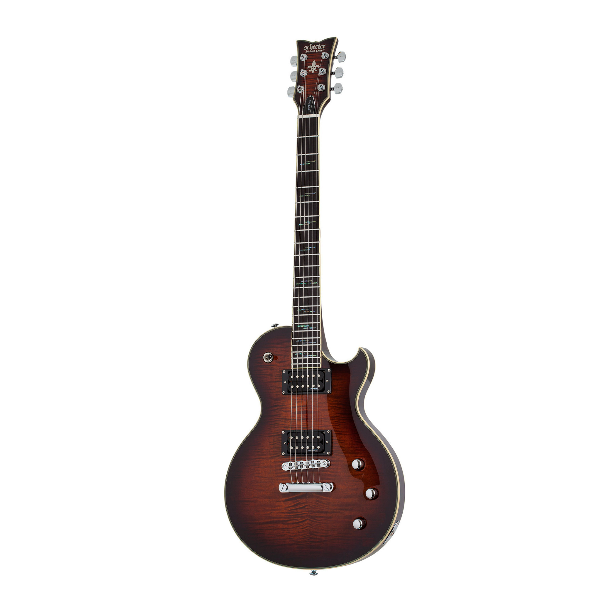 Schecter Guitar Research Schecter Solo-II Supreme 6-String Electric Guitar (Right-Handed, Cat's Eye Black Burst) in Brown -  SGR-2591