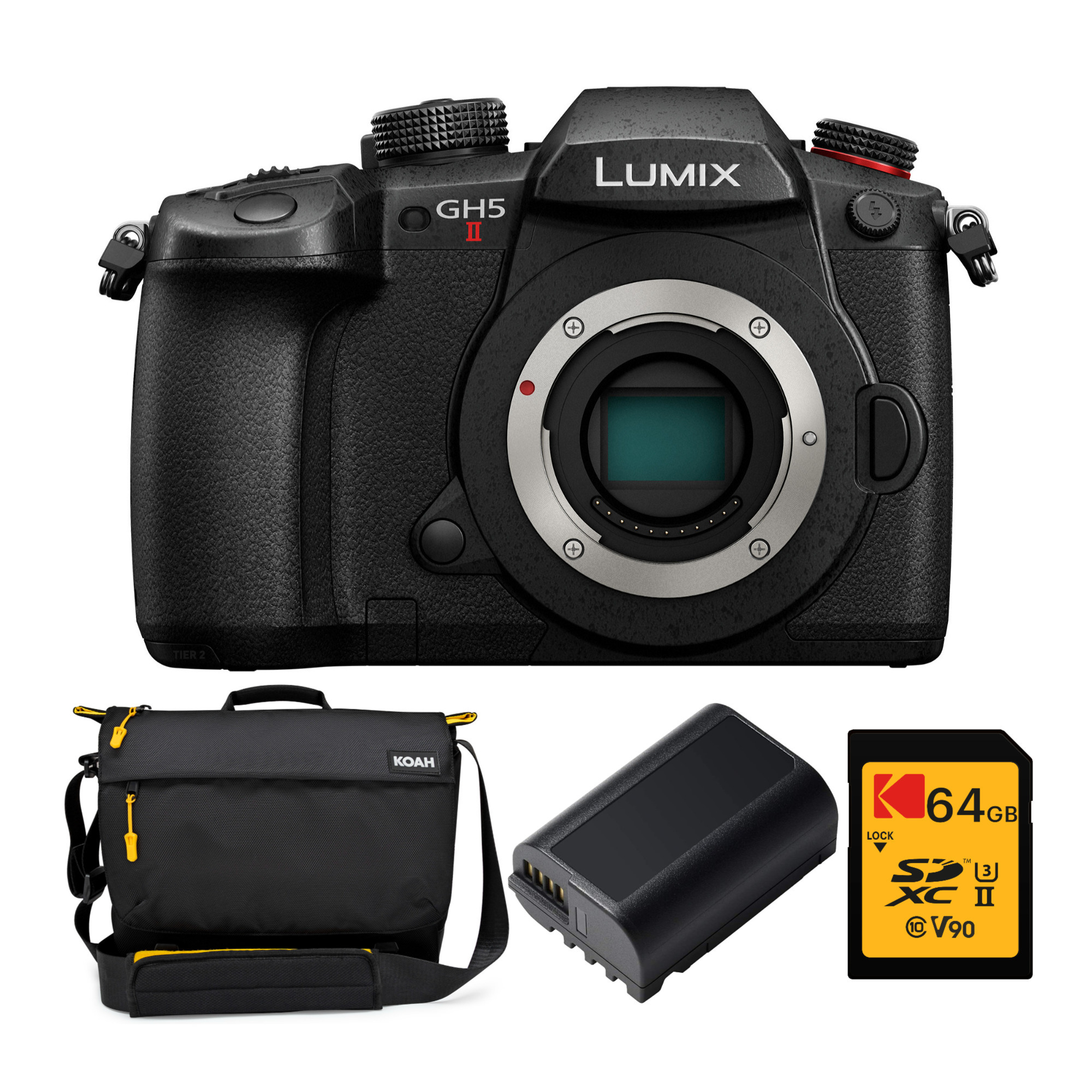 Panasonic LUMIX GH5 II Mirrorless Camera Body with Live Streaming with Extra BLK22 Battery Bundle