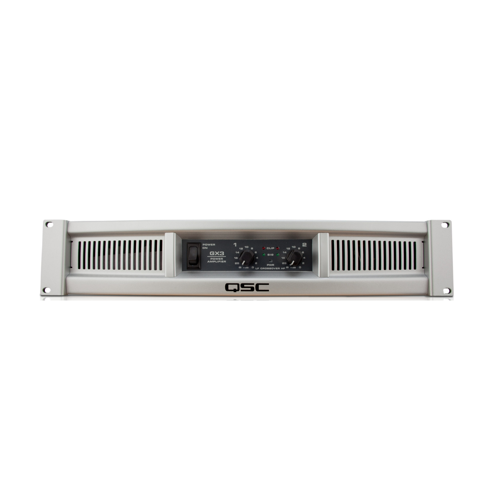 300 Watt 8 Ohm Power Lightweight Amplifier with Grounded Collector Output System in Gray - QSC GX3