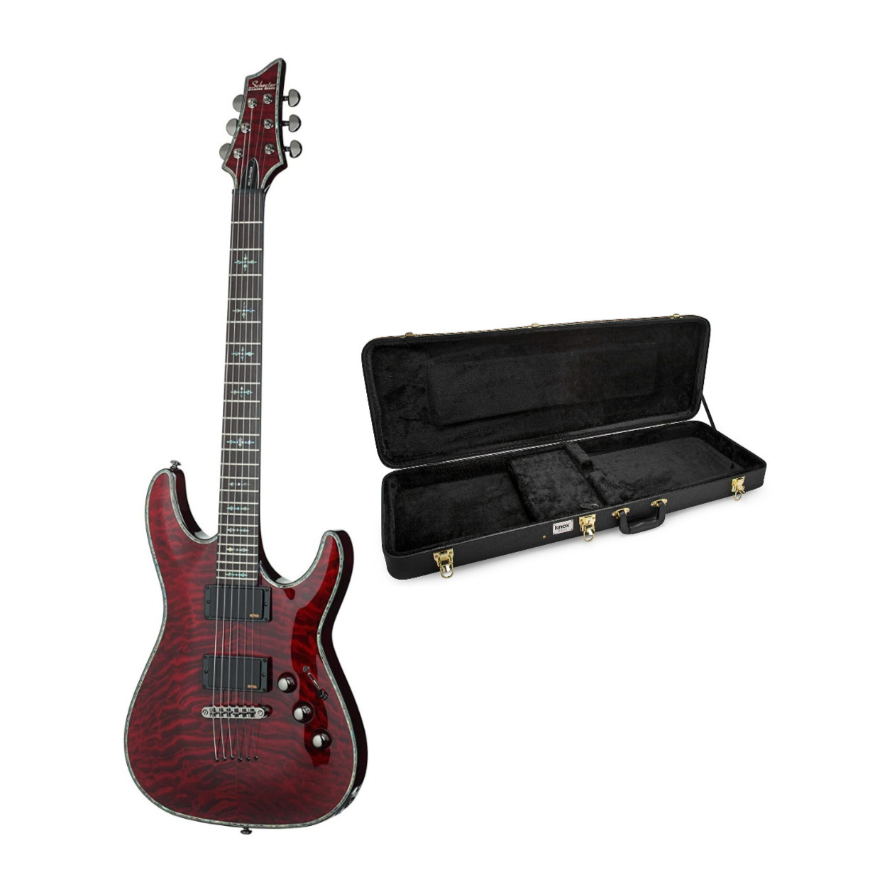 Schecter Hellraiser C-1 6-String Electric Guitar (Right Hand, Black Cherry) with Hard Shell Case in Black/Cherry -  ASGR-1788K1