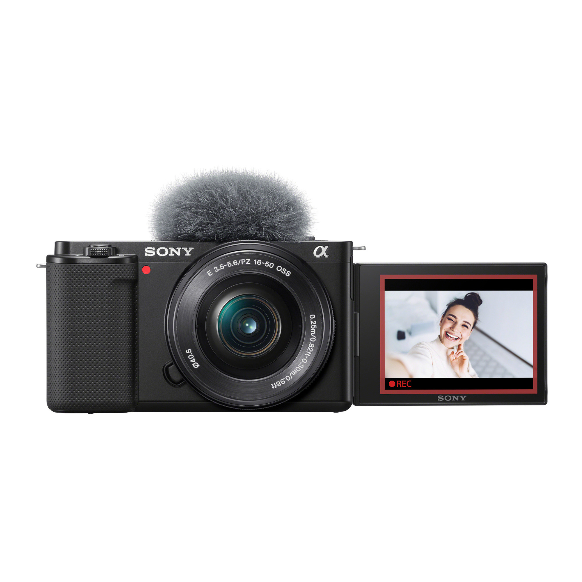 Sony Alpha ZV-E10 APS-C Interchangeable Camera Lens Mirrorless Vlog Camera with 16-50mm Camera Lens in Black