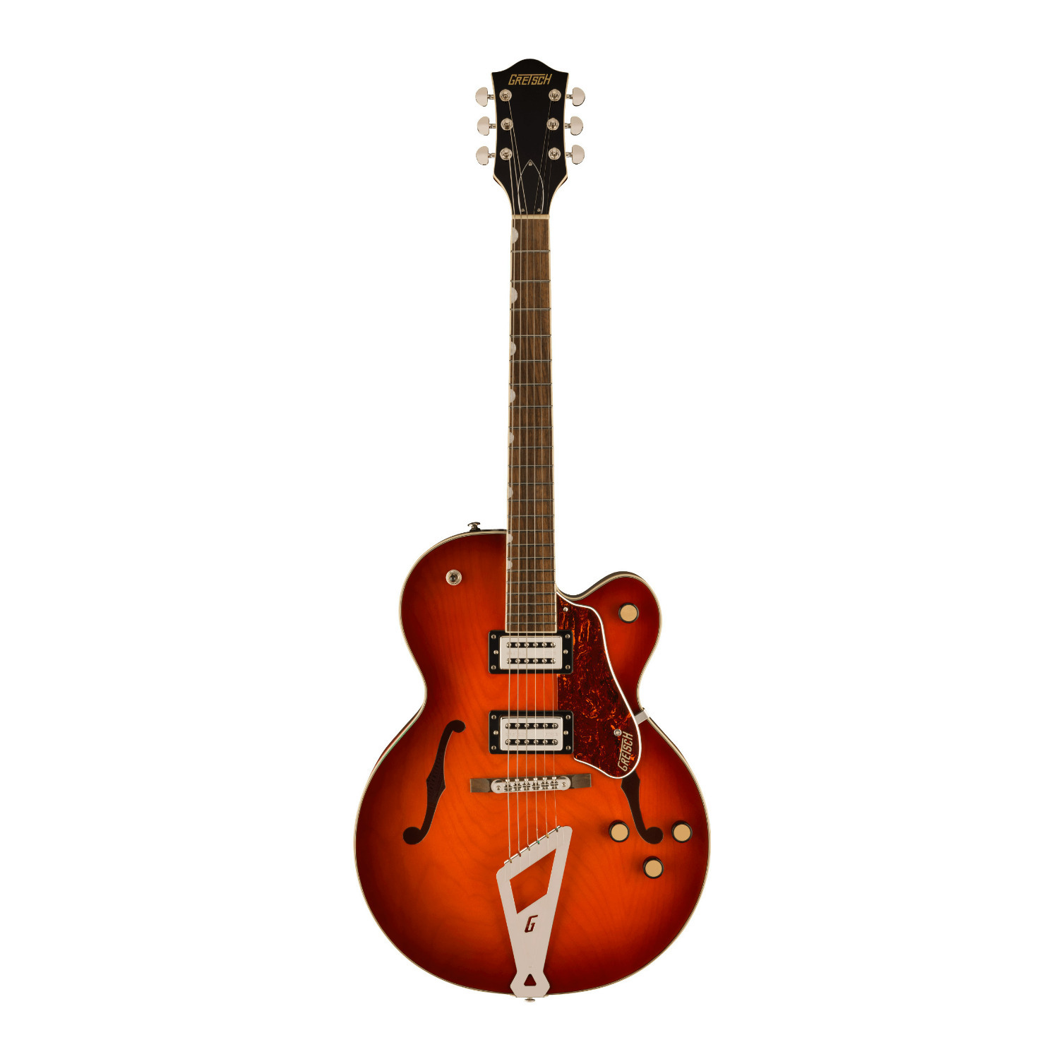 Gretsch Guitars Gretsch G2420 Maple Streamliner Hollow Body 6-String Right-Handed Electric Guitar (Fireburst) in Brown/Orange -  2817000516