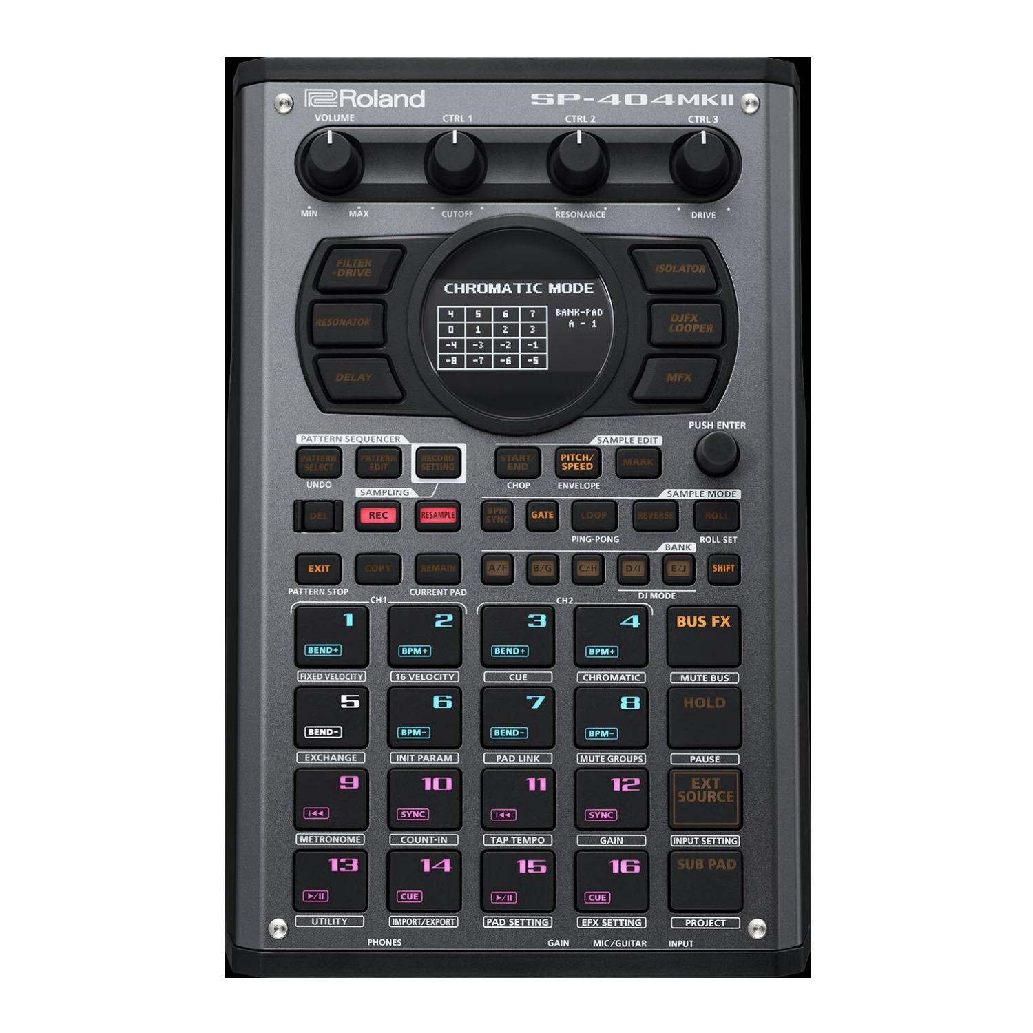 Compact Ultra-Lightweight Creative Sampler and Effector with 16 GB Internal Storage in Black - Roland SP-404MK2