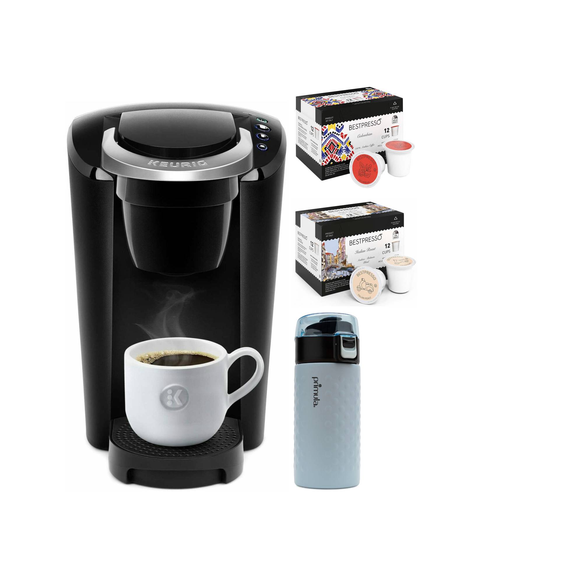 Keurig K-Compact Single Serve Coffee Maker with 24-Count Single Serve K-Cups and Tumbler Bundle