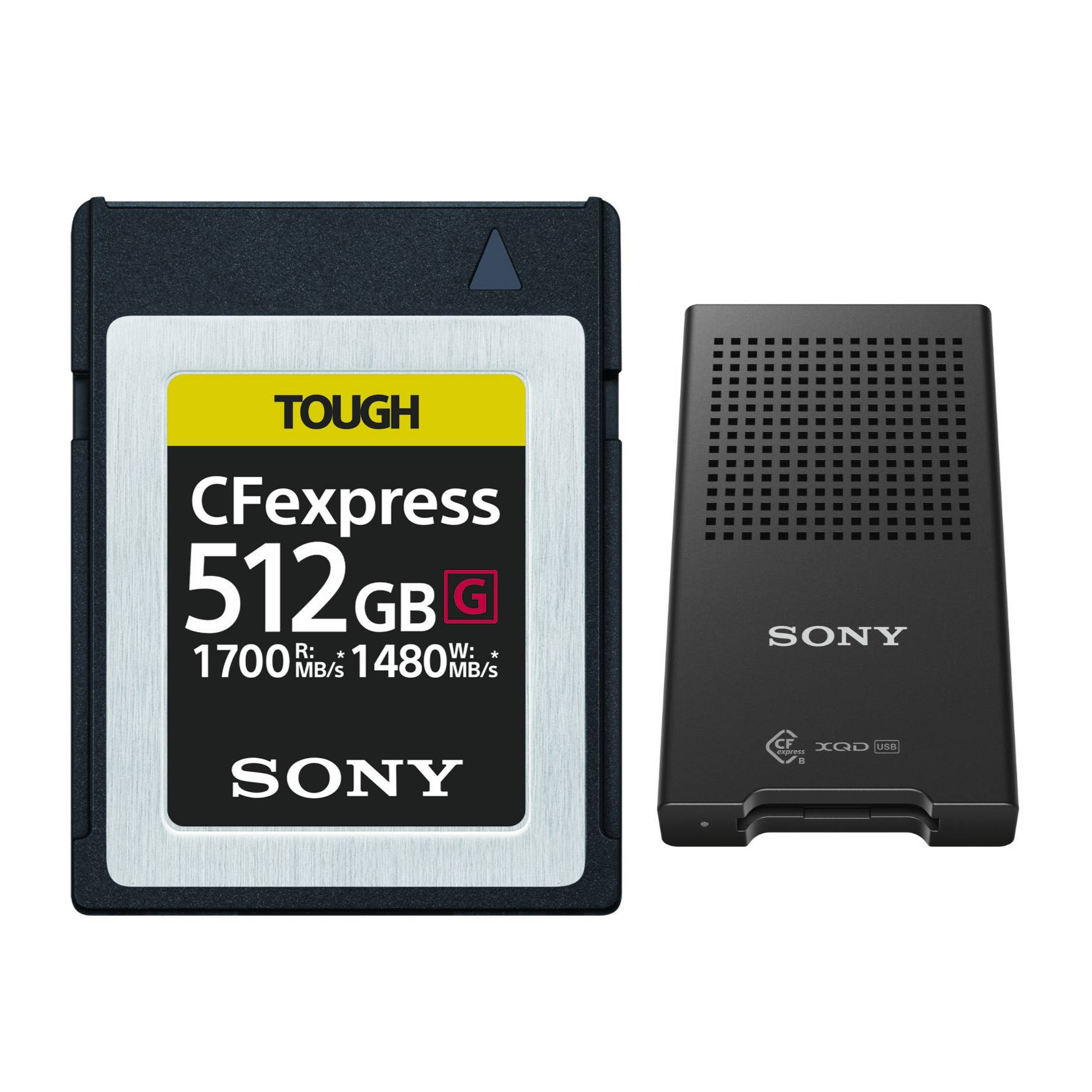 Sony 512GB TOUGH CEB-G Series CFexpress Type B Memory Card with MRWG1T Card Reader