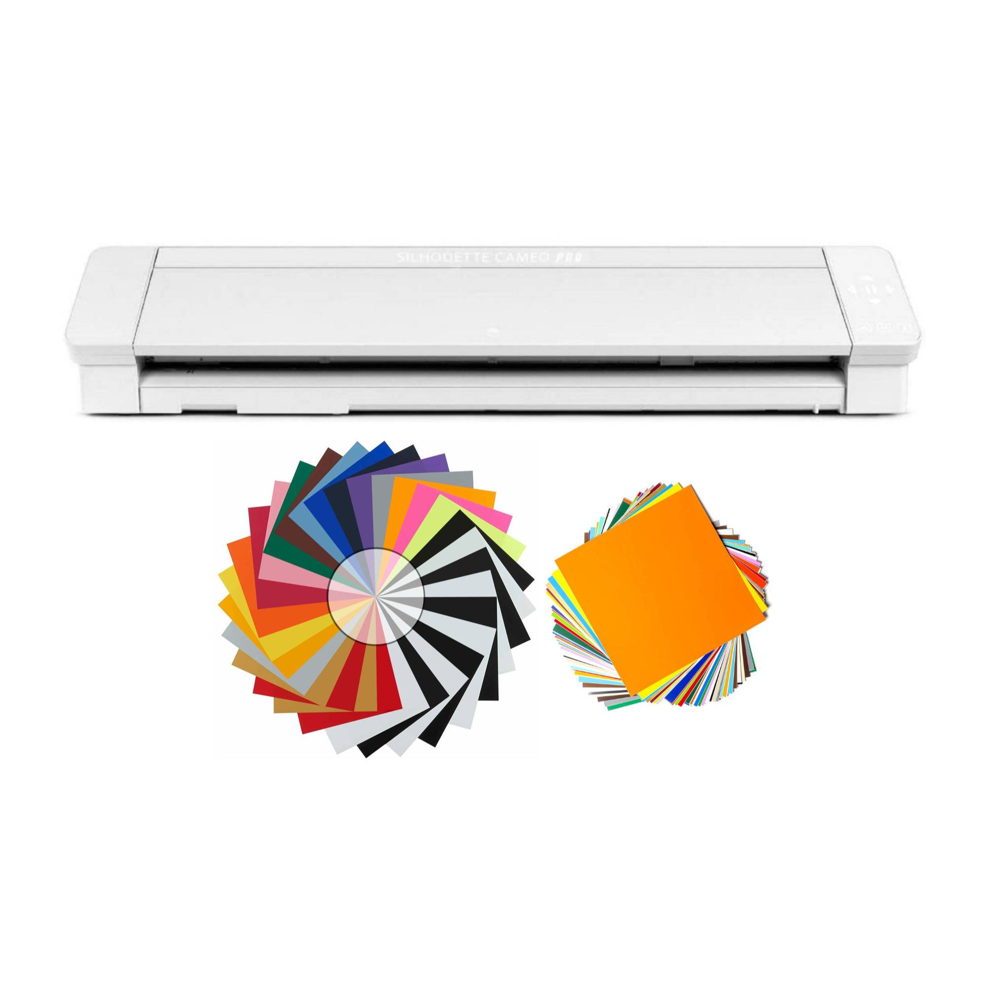 Silhouette Cameo 4 Pro 24-Inch Cutting Machine with Permanent Adhesive Backed Vinyl Sheets Bundle