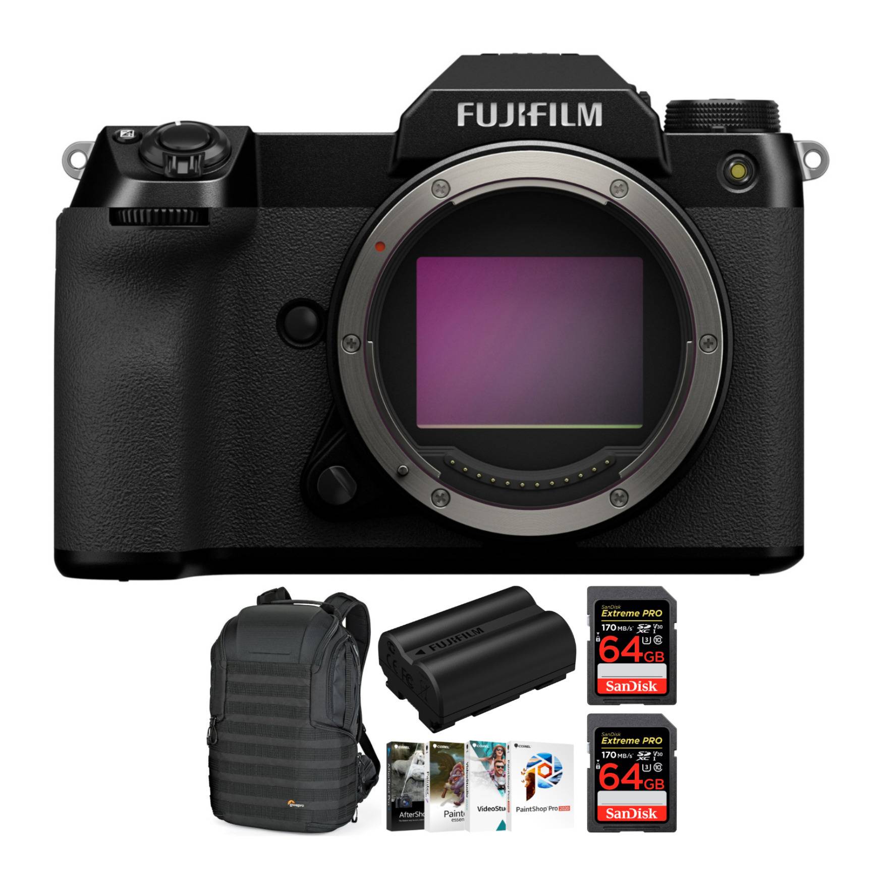Fujifilm GFX 50SII Medium Format Camera Body (Black) with Camera and Accessory Bundle