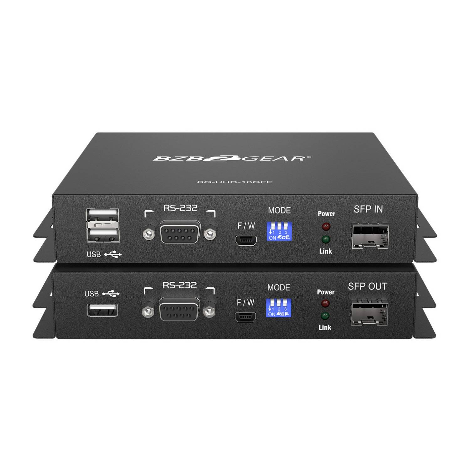 BZBGear 4K HDMI USB KVM Extender Kit over Fiber with HDR, 2-Way IR and RS-232