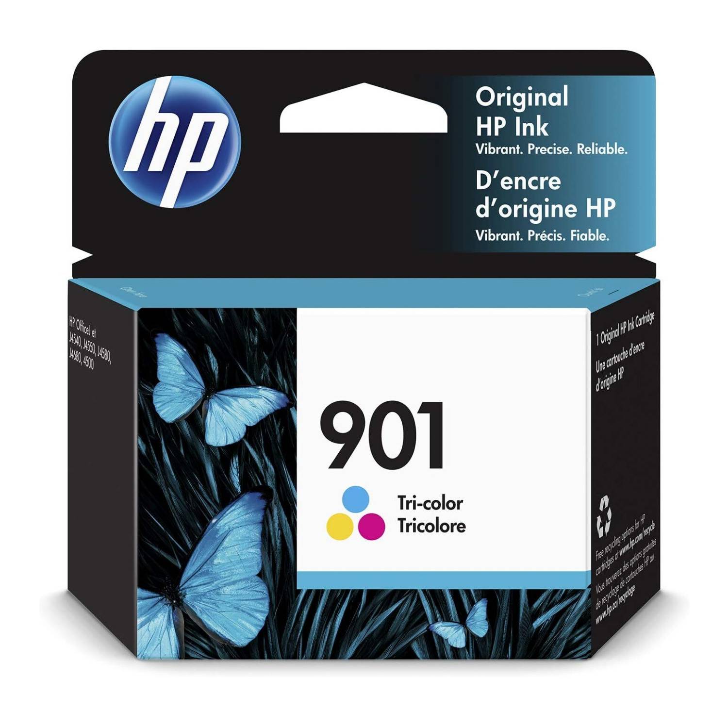 HP 901 Tri-color Original Standard Ink Cartridge Compatible with HP Officejet Printer (360 Pages)