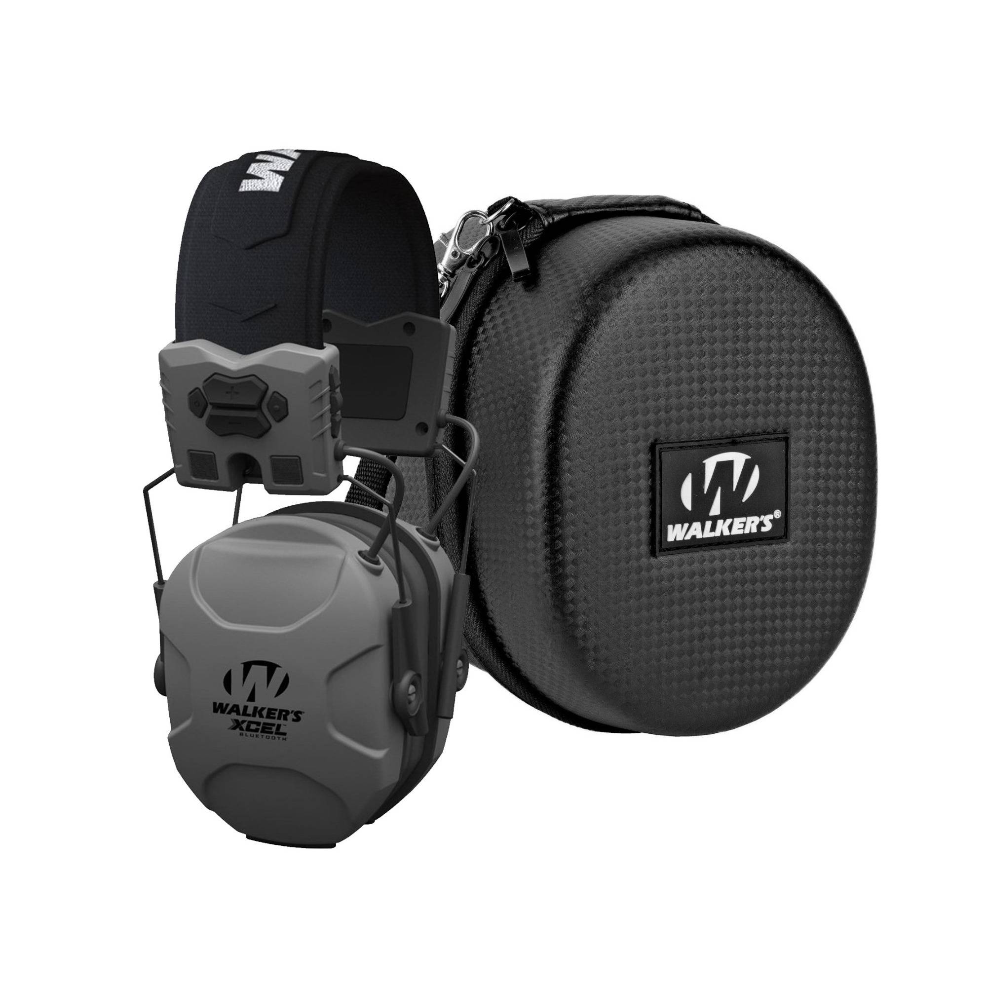 Walker's XCEL 500BT Digital Electronic Muff with Voice Clarity and Bluetooth with Case Bundle