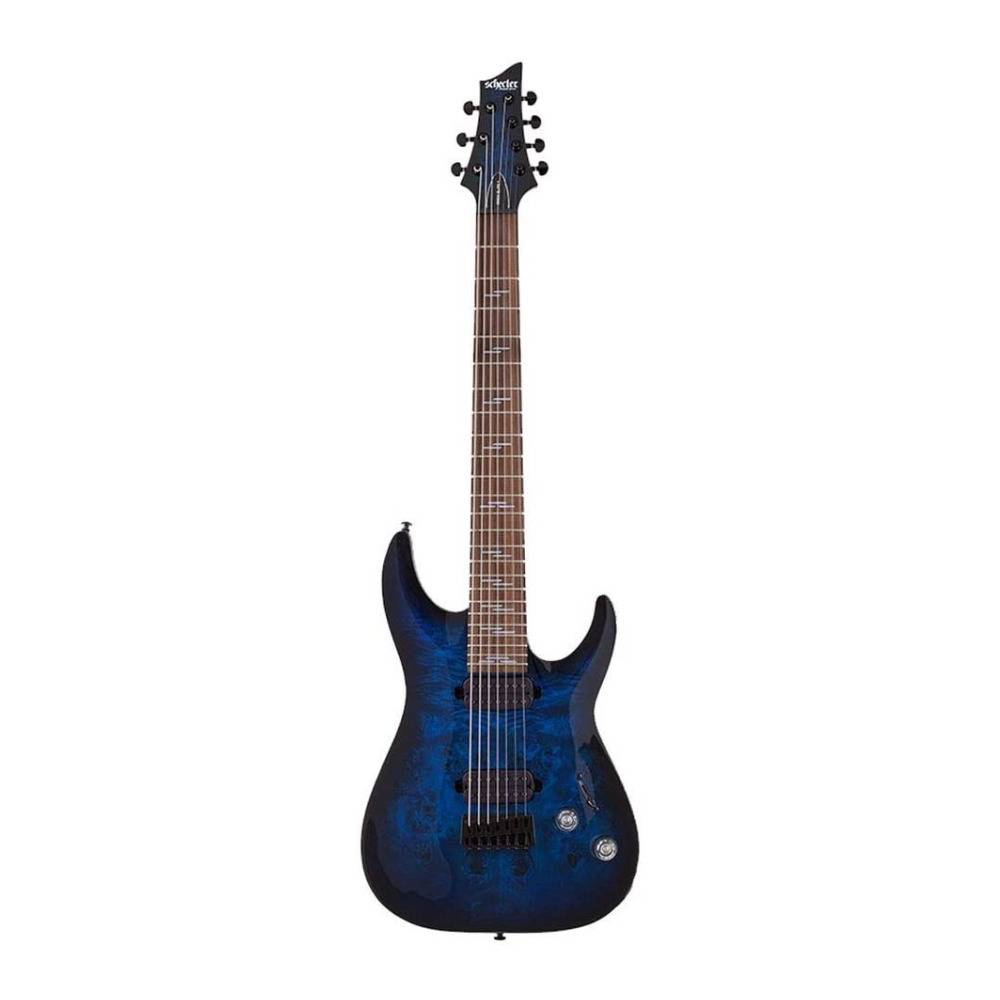 Schecter Omen Elite-7 7-String Electric Guitar (Right-Hand, See-Thru Blue Burst)