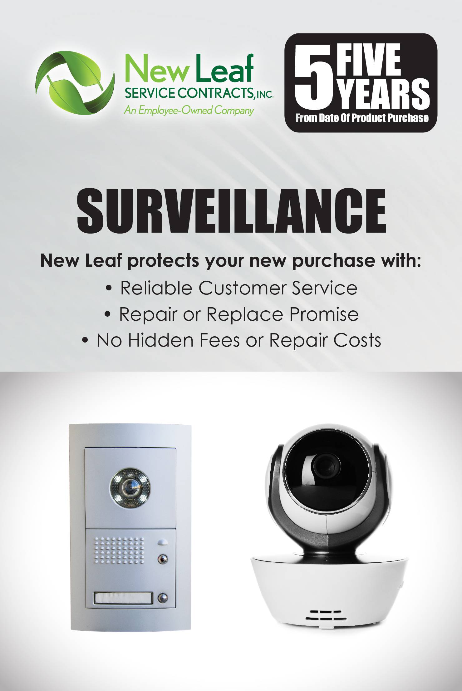New Leaf 5-Year Surveillance Service Plan for Products Retailing Under $500