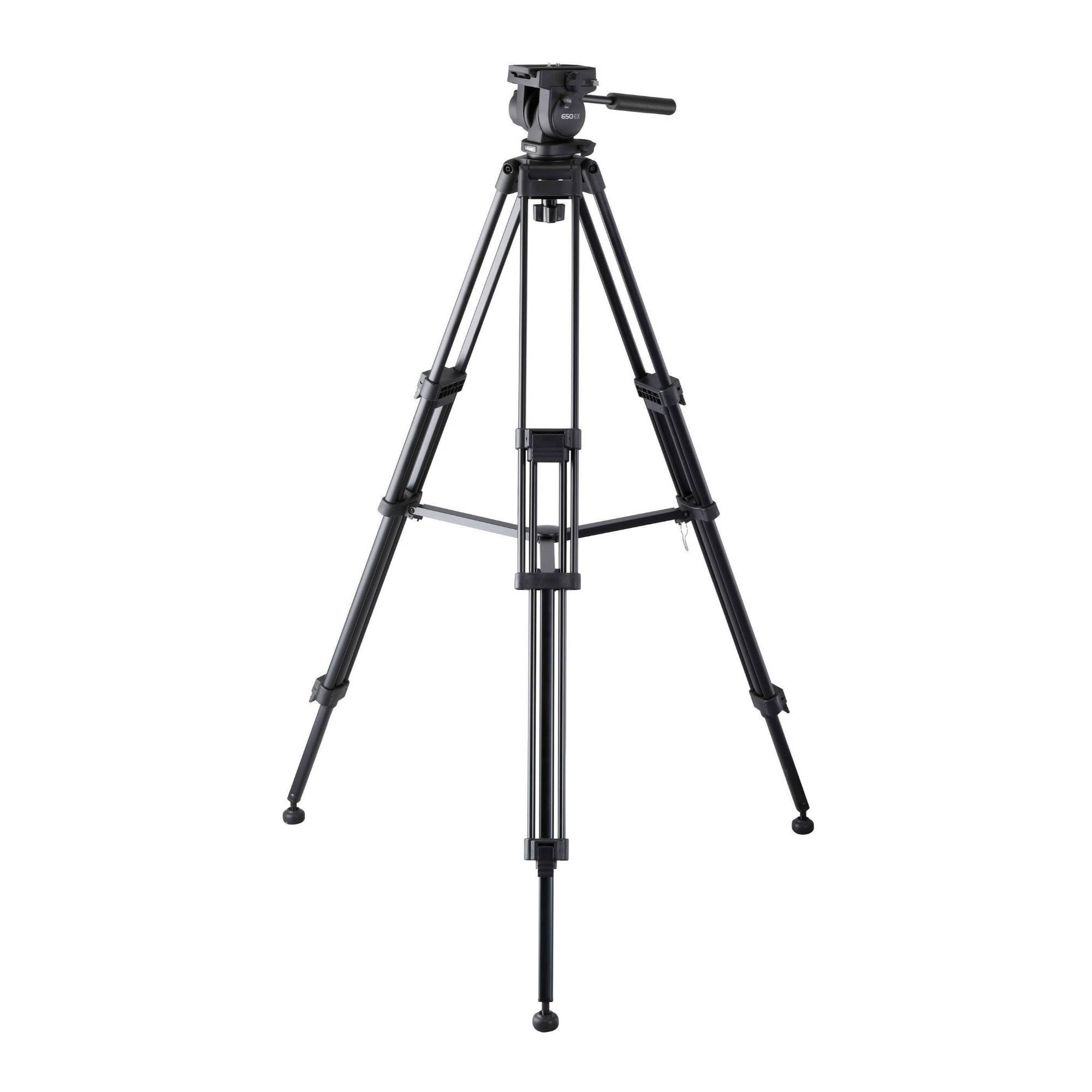 Libec 650EX 6.6Lb Capacity, 65mm Ball, One-Touch Flip Locks, Video Tripod with Pan Handle System