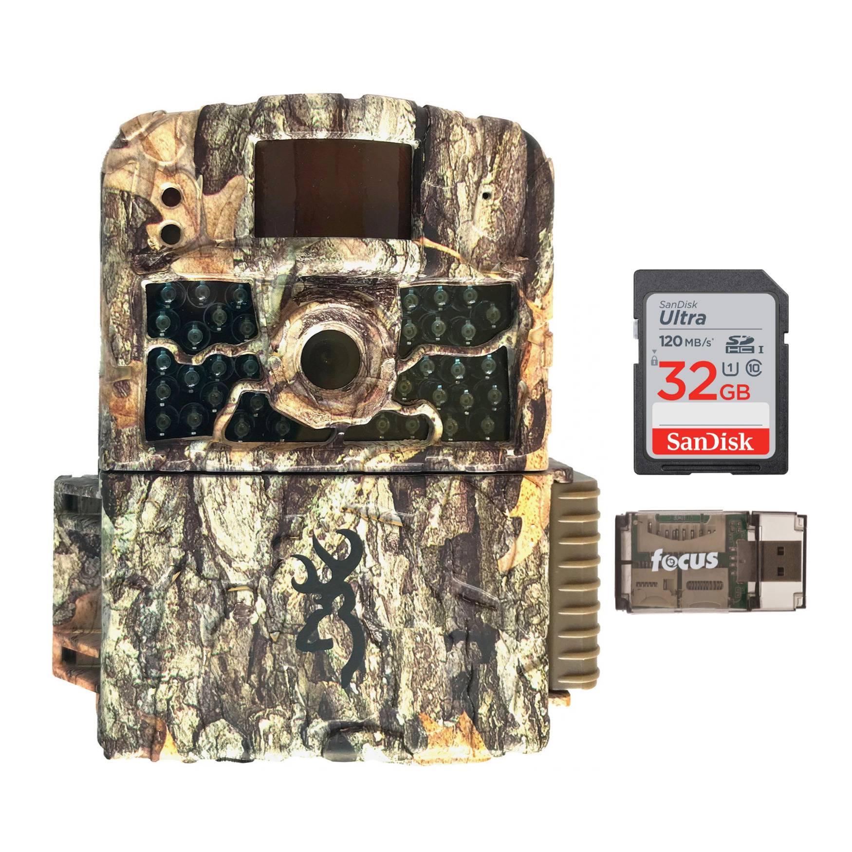 Browning Trail Cameras 18MP Strike Force HD Max Trail Camera with 32GB SD Card and Card Reader