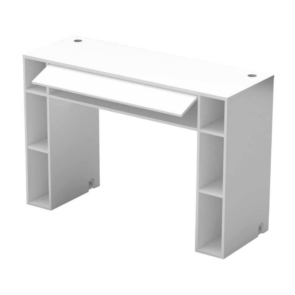 Glorious Modular Mix Station DJ Table in 6-Part Design with Easy Assembly (White)