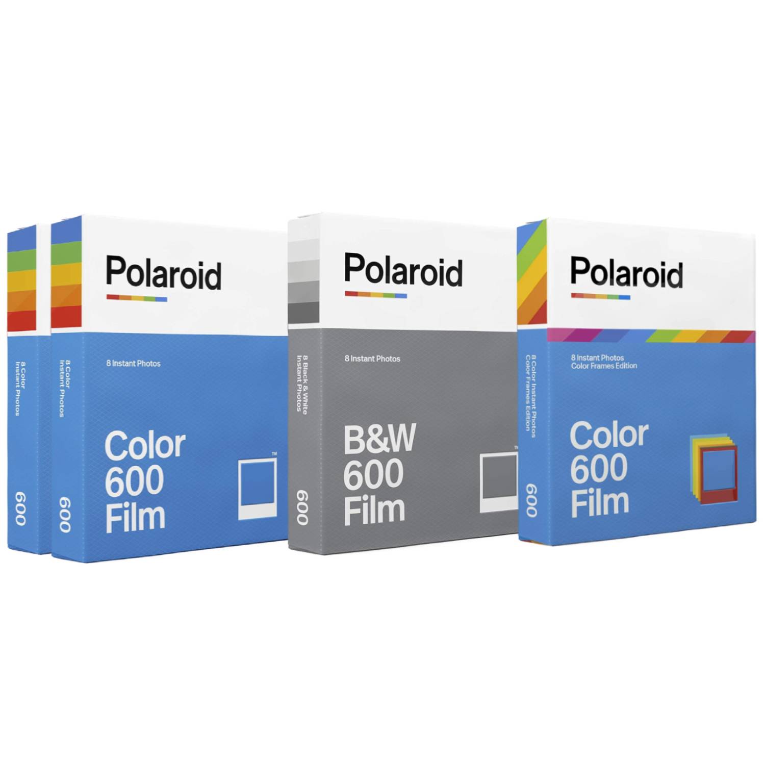Polaroid 600 Instant Film Variety Pack - Color Film, Black and White Film, and Color Frames Film