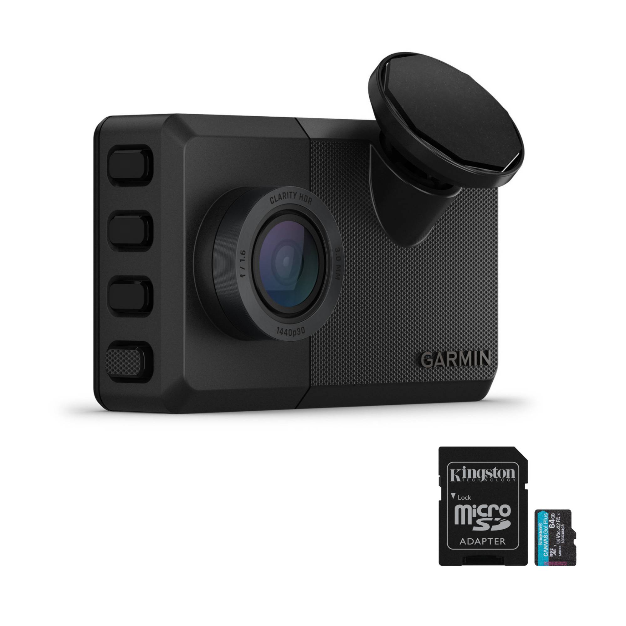 Garmin Dash Cam™ Live Bundle with 64GB MicroSDXC Canvas Go Plus Memory Card