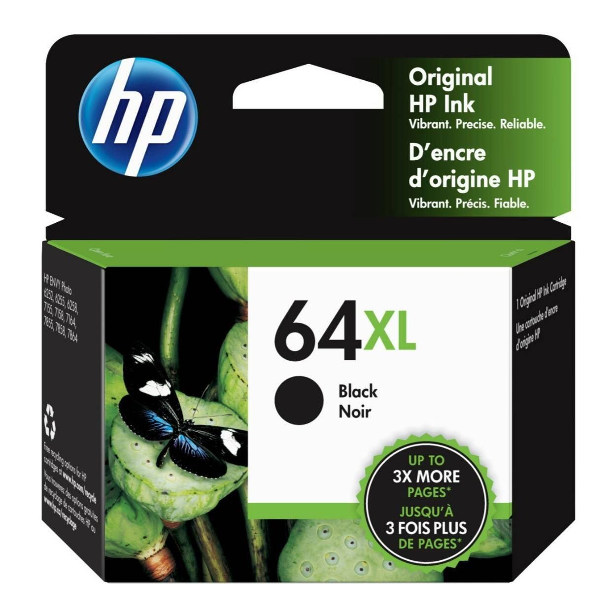 HP 64XL Pigment-based, Environment-Friendly, Black High Yield Original Ink Cartridge (600 Pages)