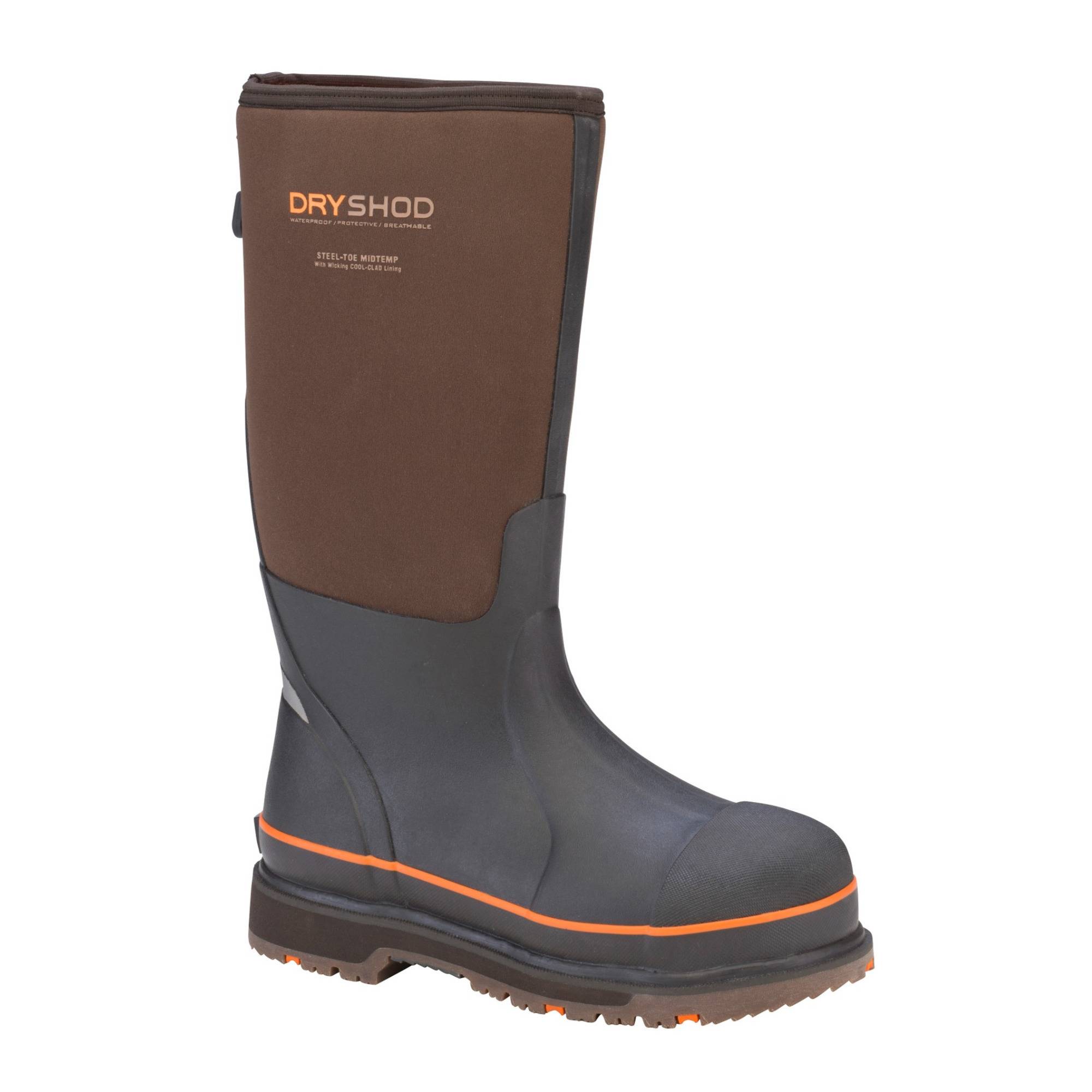 DryShod Steel-Toe WIXIT Cool-Clad Work Boots (Size 13, Hi Cut, Brown/Orange)