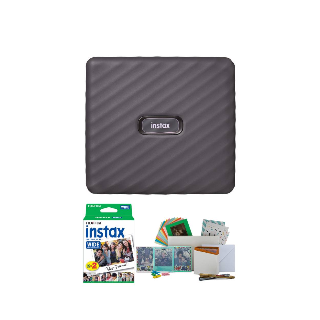 Fujifilm Instax Link Wide Instant Smartphone Photo Printer (Mocha ) Everything Kit with Film