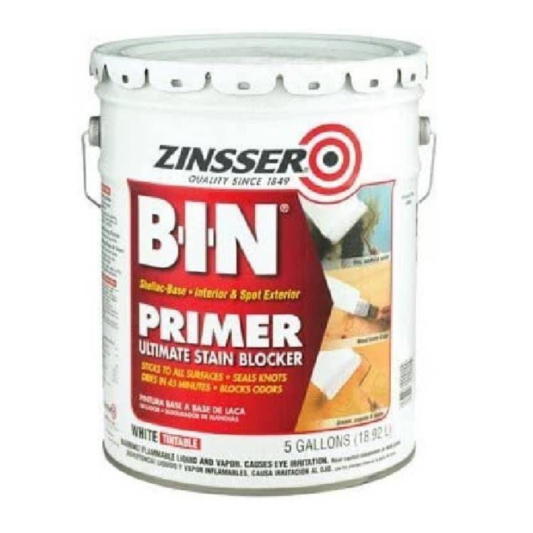 Zinsser 00900 B-I-N Shellac-Based Primer (White, 5-Gallon)