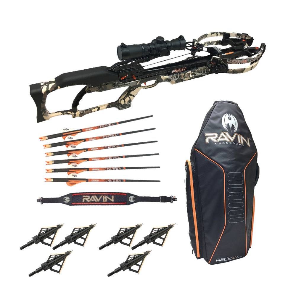 Ravin R20 Crossbow Package with Soft Case, Shoulder Sling and Broadheads