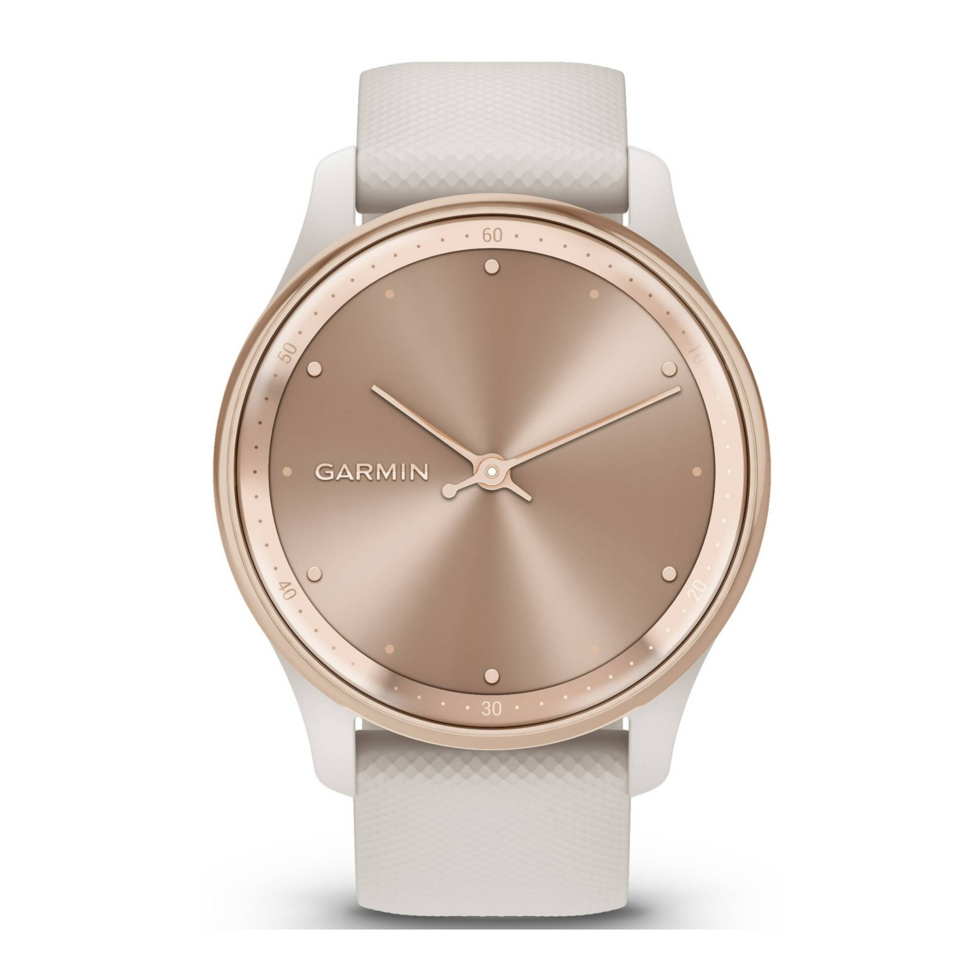 Garmin Vívomove Trend Hybrid Smartwatch with Silicon Band (Peach Gold Stainless Steel Bezel)
