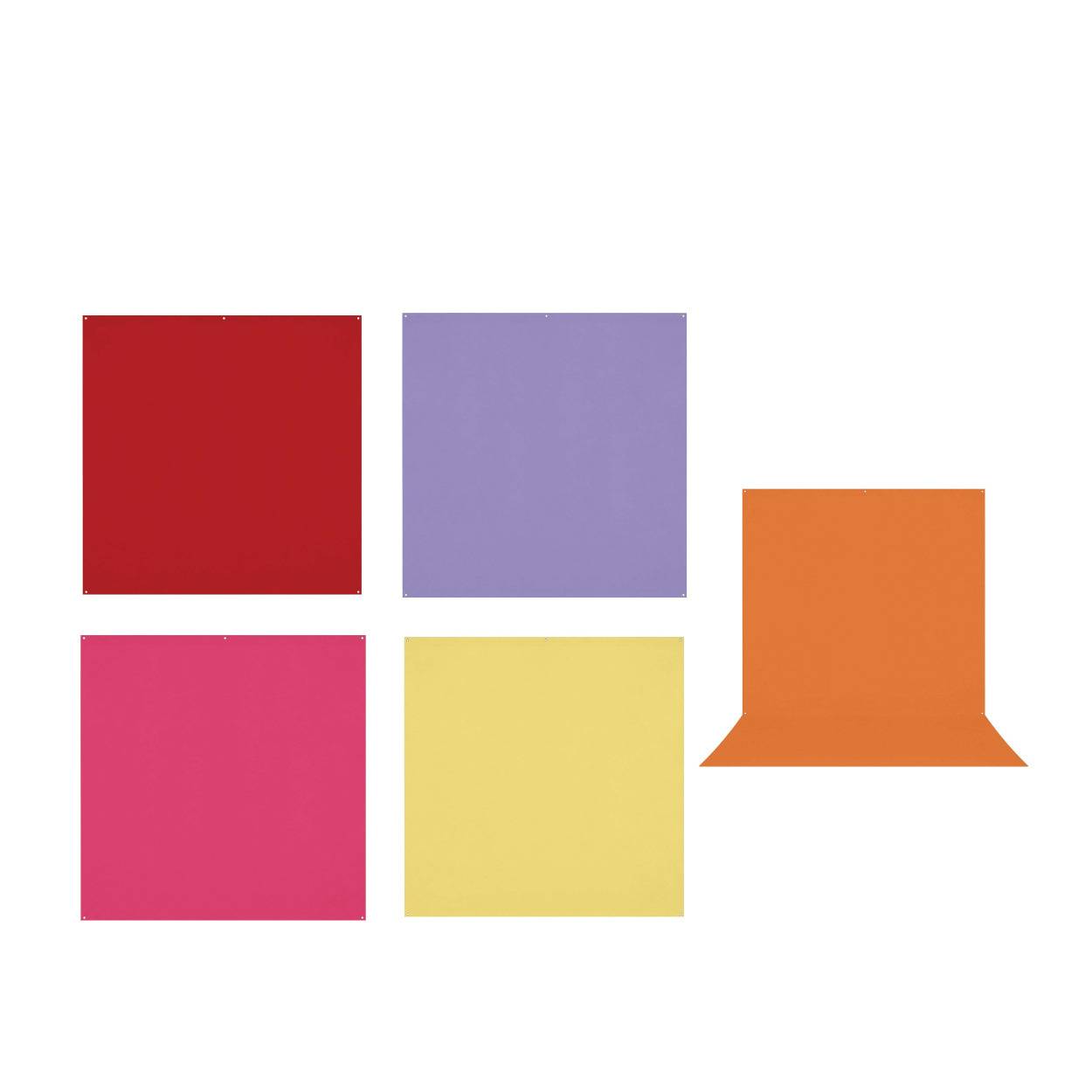 Westcott 8' x 8/13' Photo Backdrops 5-Pack Colors (Orange, Yellow, Red, Pink, Purple)