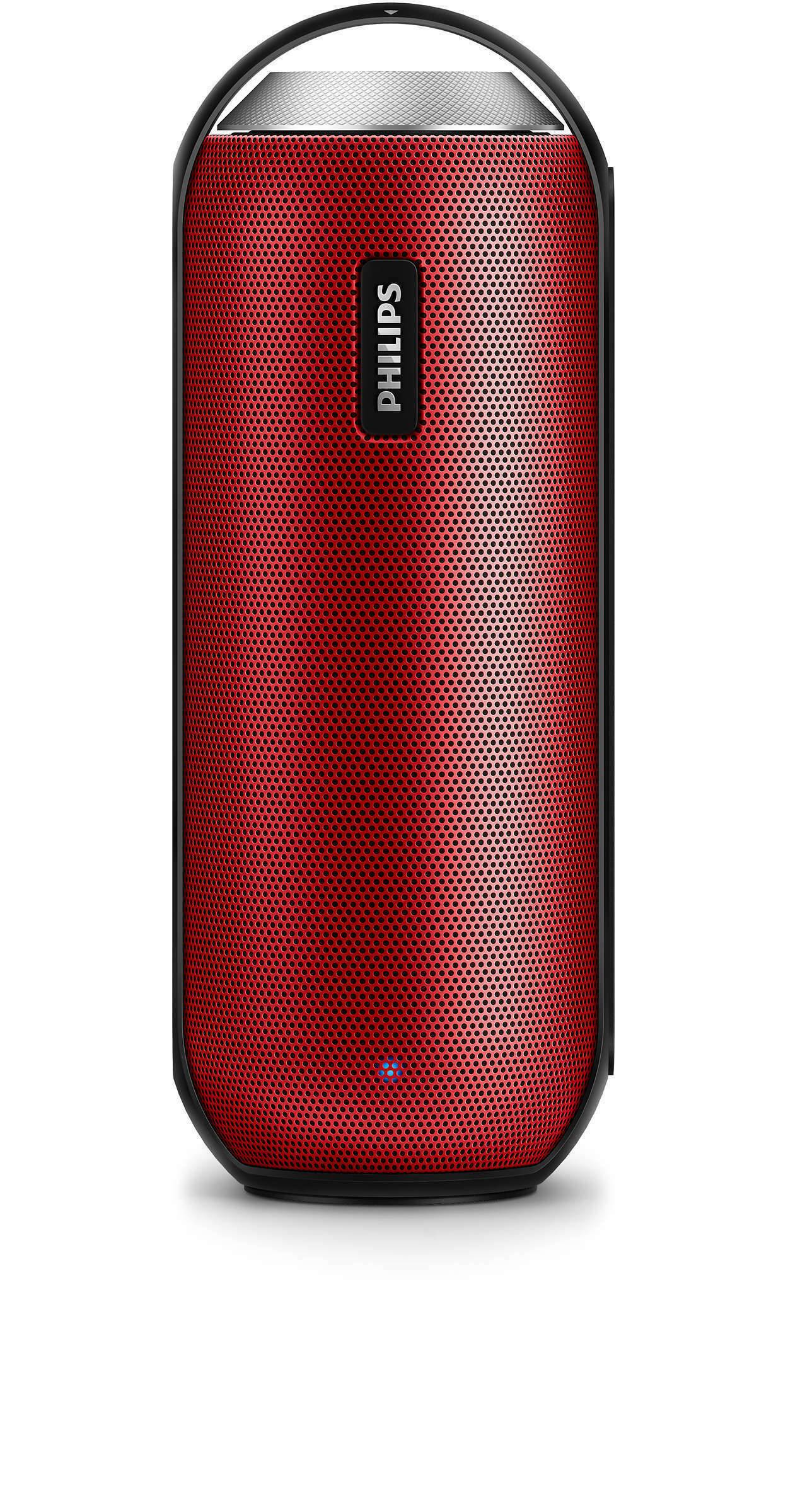 Philips Splash Proof Wireless Bluetooth Portable Speaker (Red)