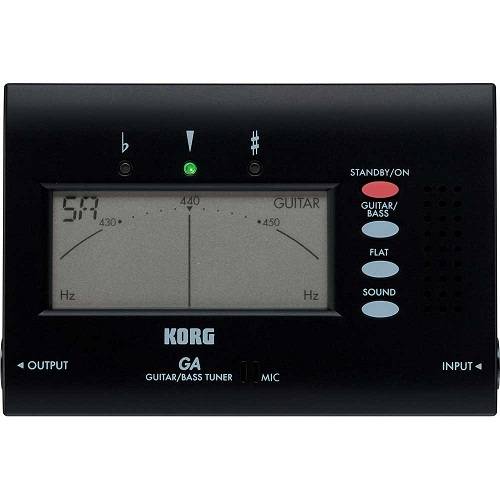 Korg GA40 Advanced Solo Guitar & Bass Tuner with Output Jack Folding Stand