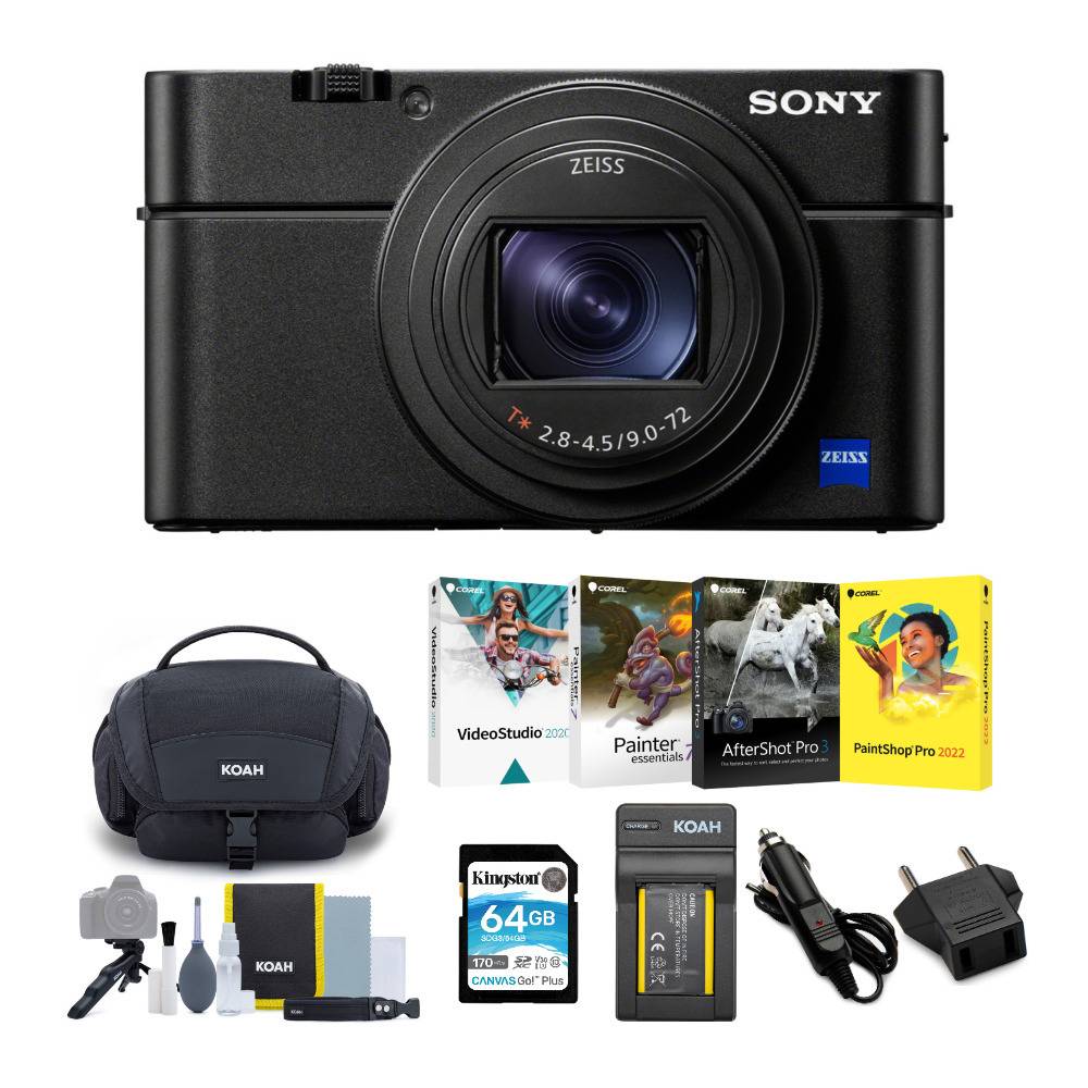 Sony RX100 VII Cyber-shot Digital Camera with Corel Software Suite and Accessory Bundle
