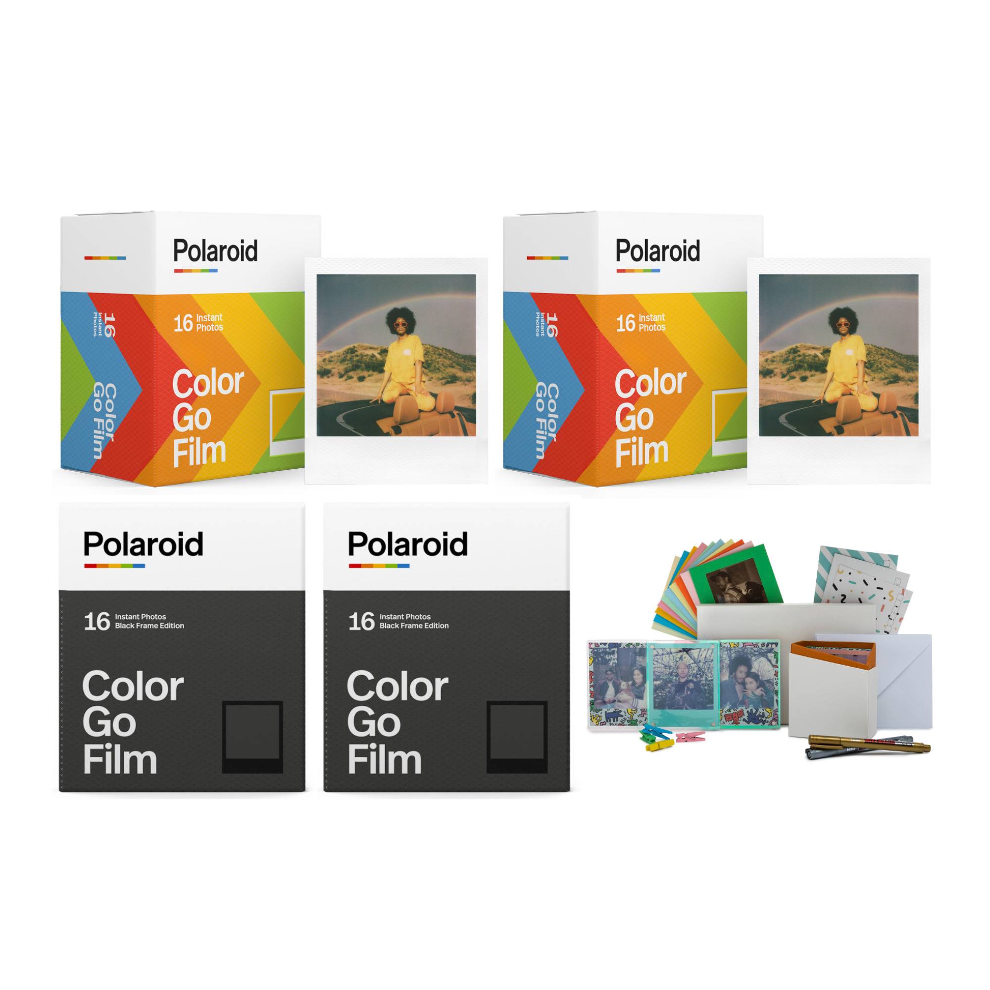 Polaroid Originals Go Color Film (Classic, Double-Pack) with Color Film (Black Frame, Double-Pack)