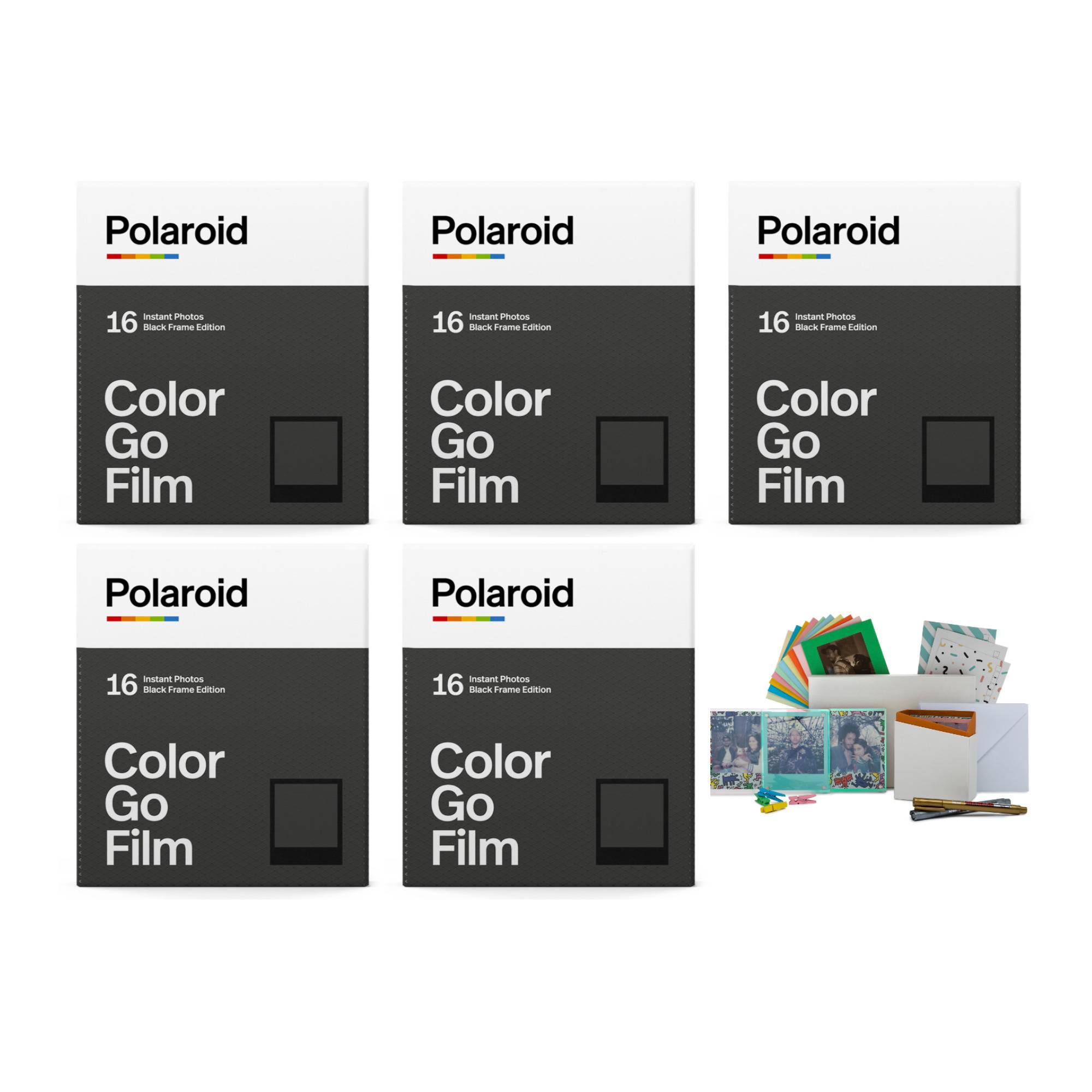 Polaroid Go Color Film Double Pack (Black Frame Edition, 5-Pack) with Storage Box