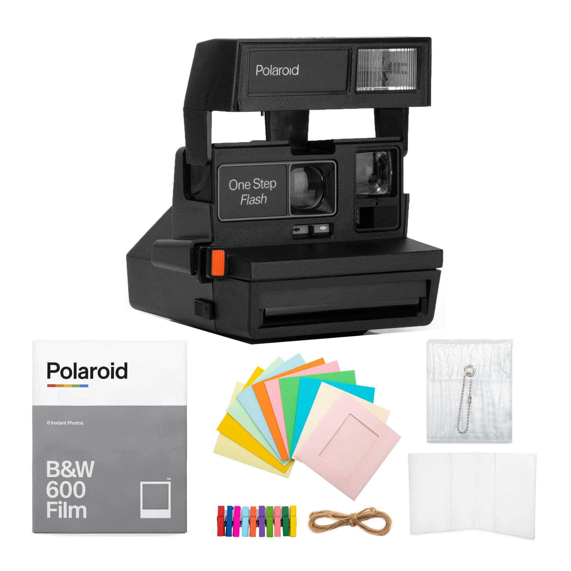 Polaroid 600 One Step Flash Instant Camera with B&W Film and Accessory Bundle