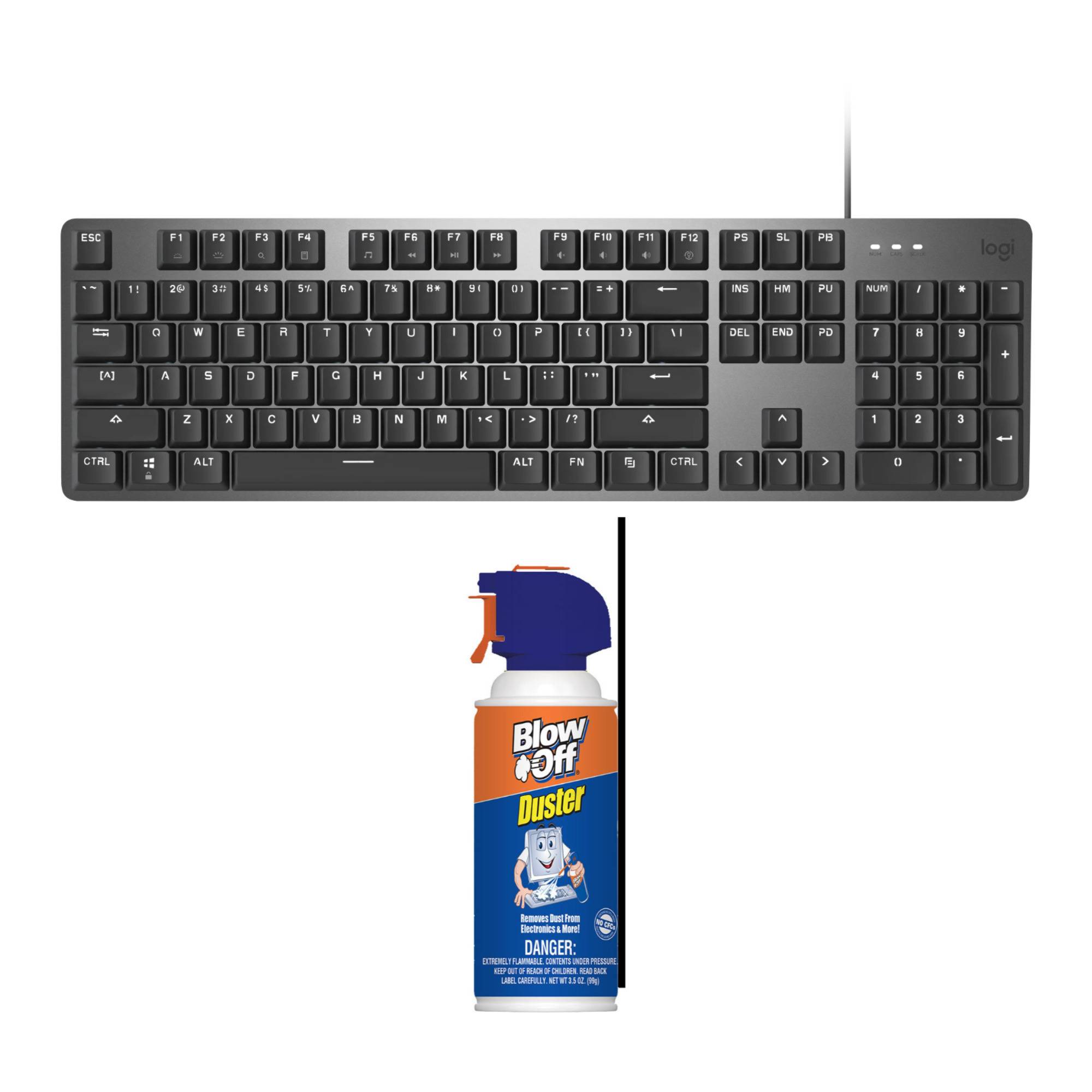 Logitech K845ch Mechanical Illuminated Aluminum Keyboard with Cherry Blue Switches Bundle