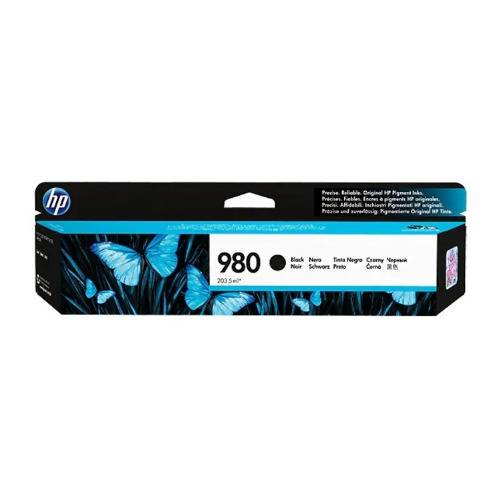 HP 980 Black Fade-Resistant, Odorless, Pigment-based Original Inkjet Ink Cartridge (10,000 Pages)