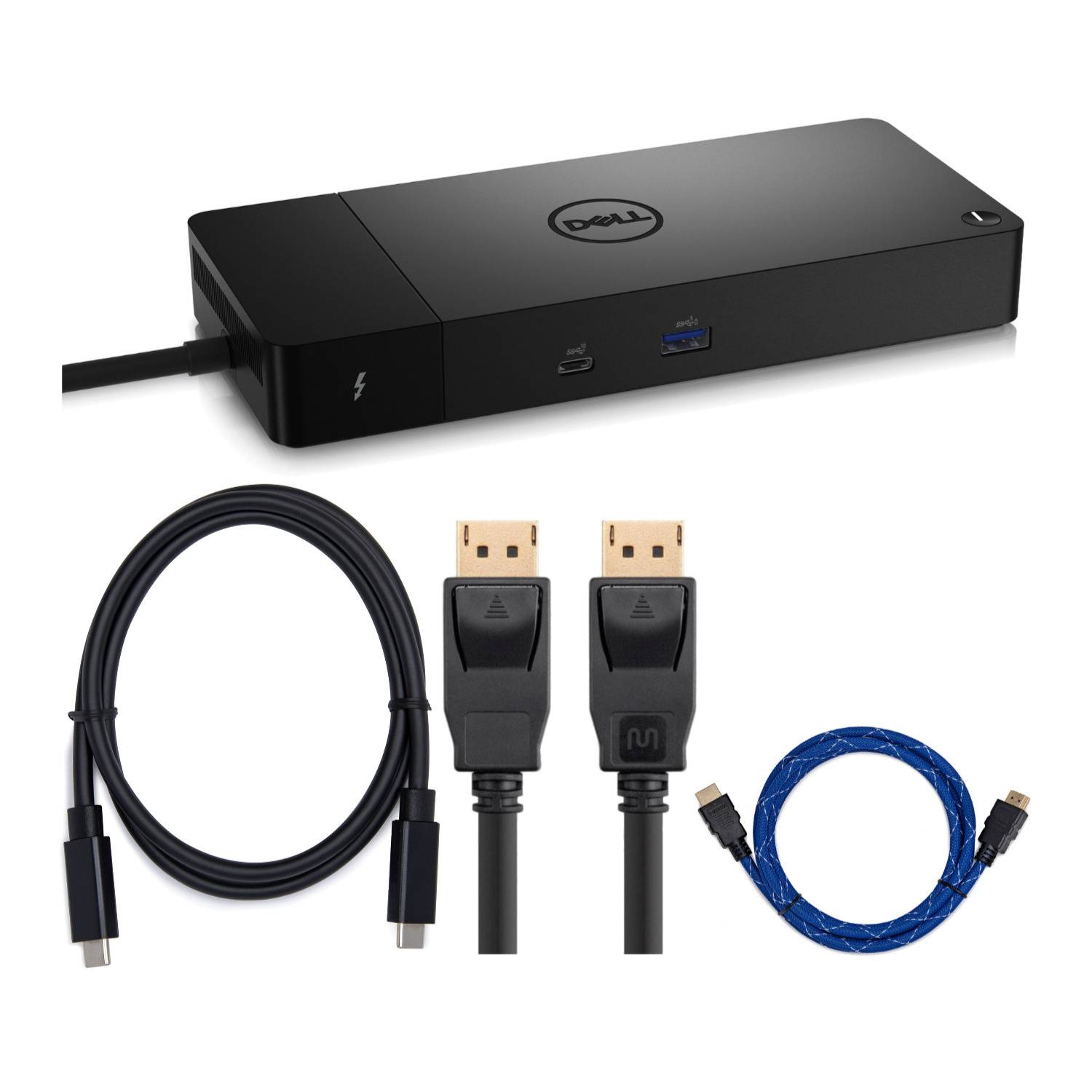 Dell WD22TB4 Thunderbolt 4 Dock with Knox HDMI, DisplayPort and Thunderbolt Cables Bundle