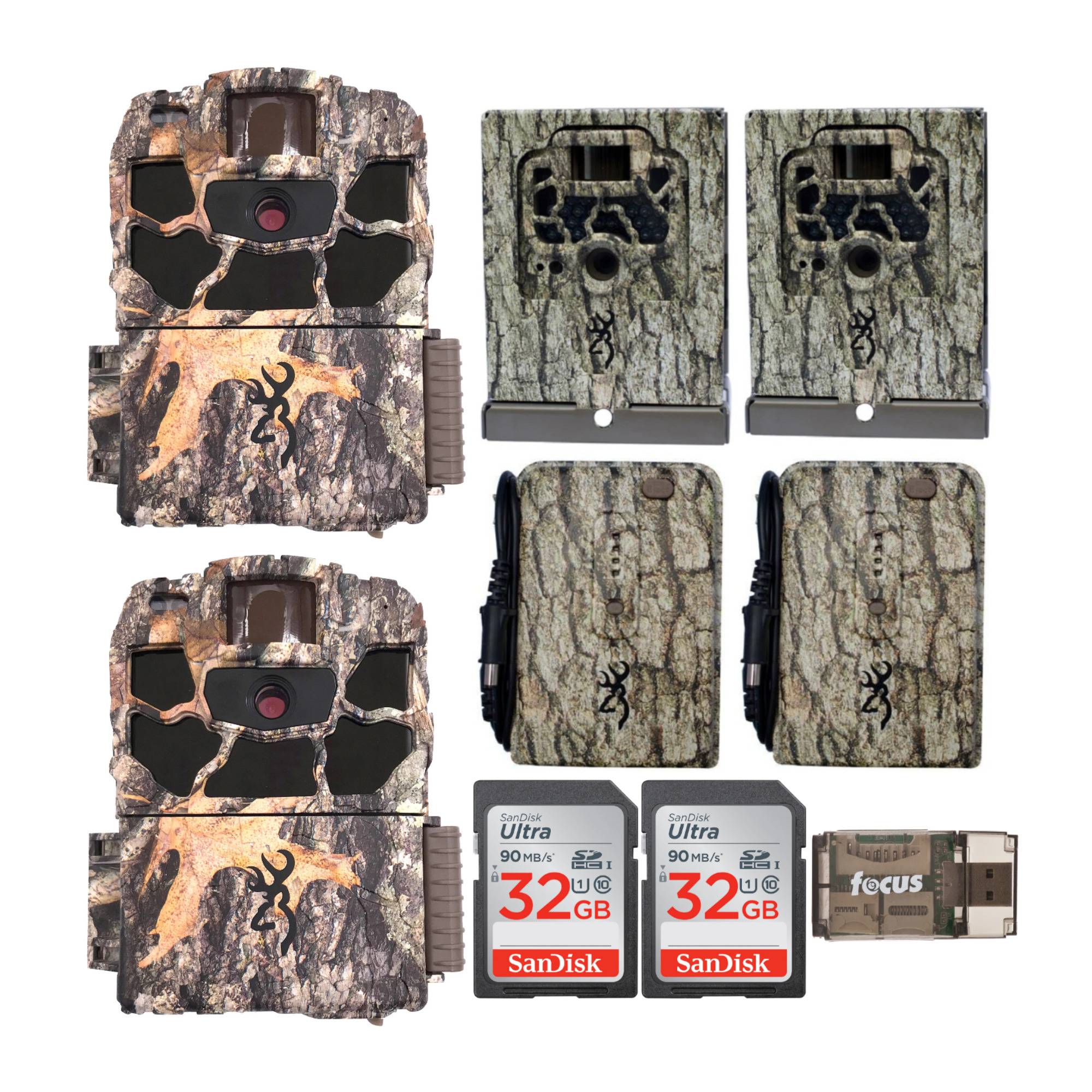 Browning Trail Cameras Dark Ops Max HD Plus 20MP Trail Camera (2-Pack) with Battery Pack, Security Box, 32GB Card Bundle