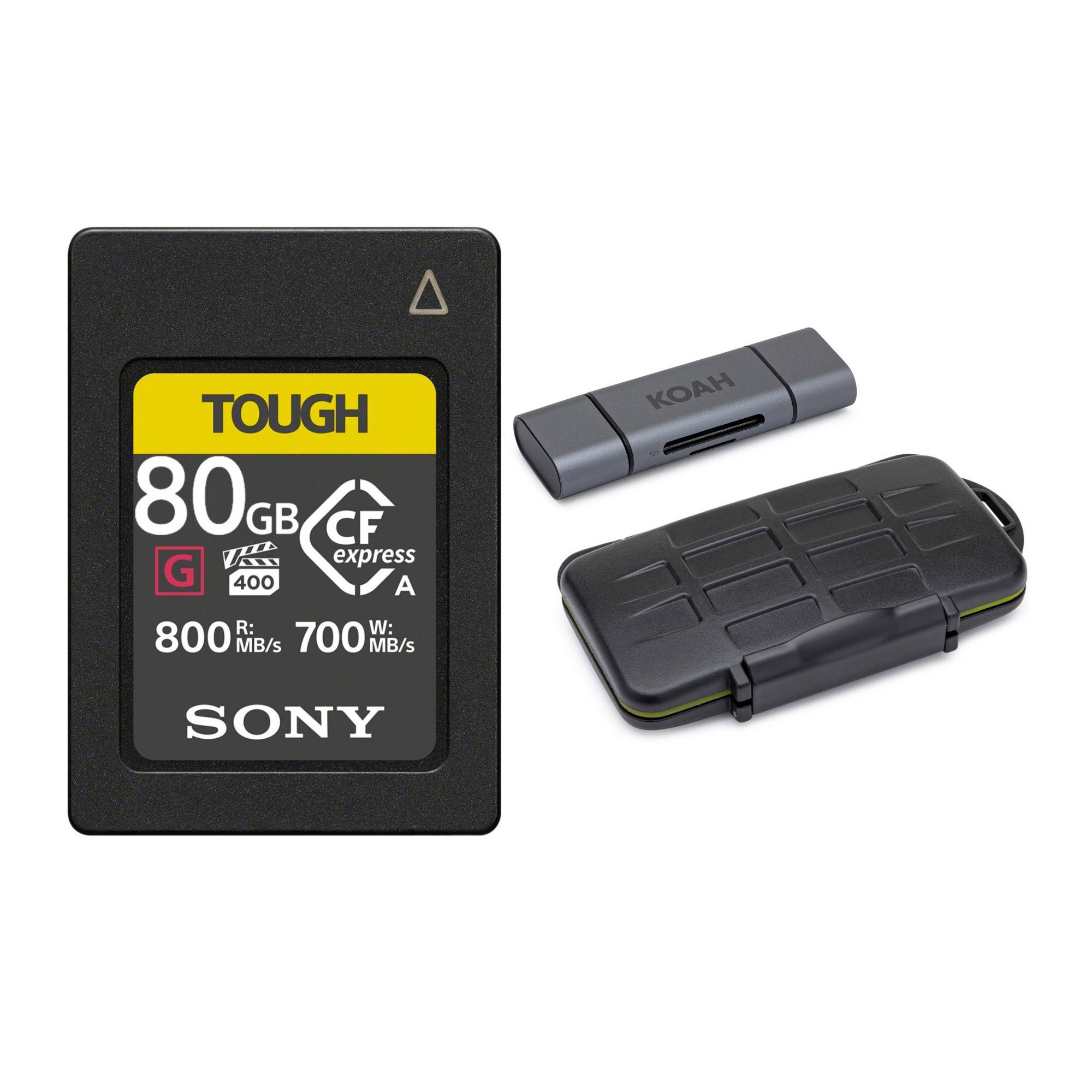 Sony CFexpress Type A 80GB Memory Card and Rugged Storage Carrying Case