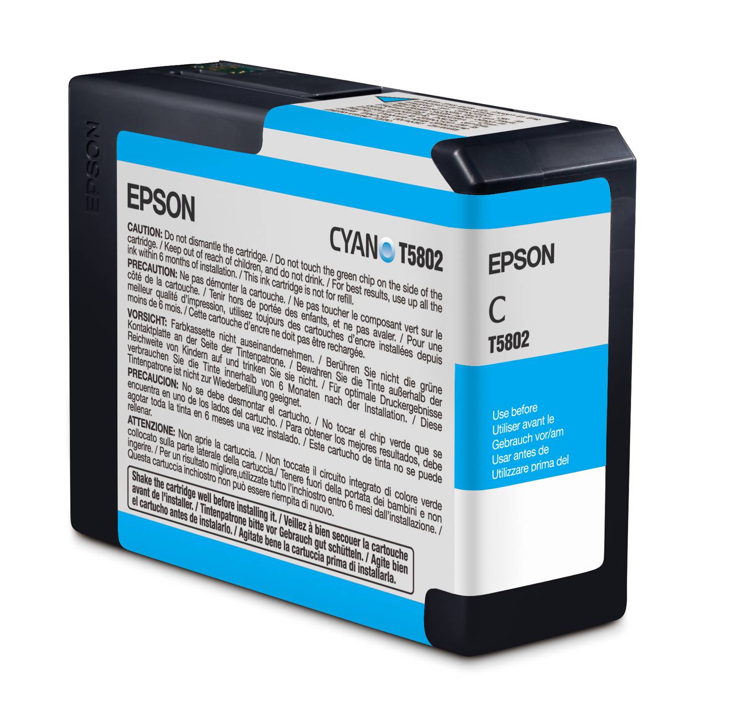 Epson T580 Cyan UltraChrome K3 Ink Cartridge (80 ml Capacity)